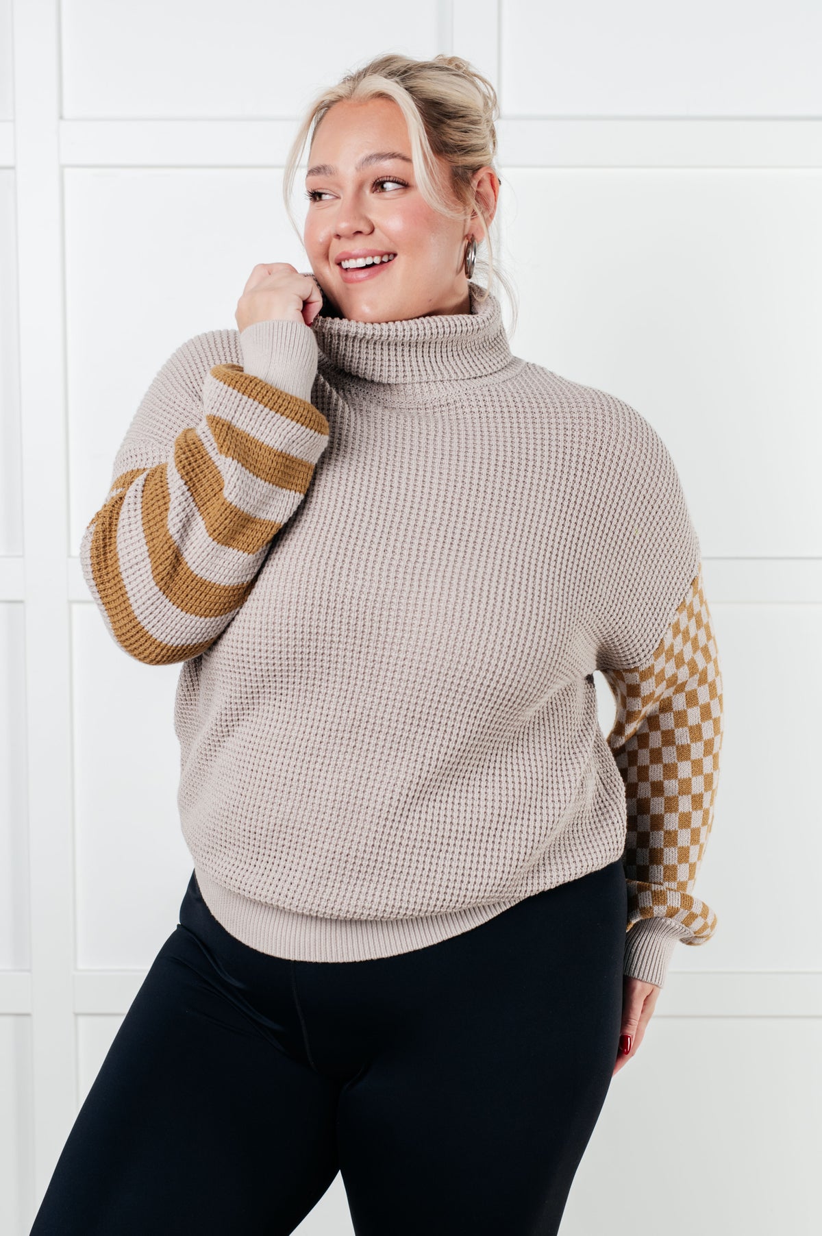 Super Seasonal Patchwork Waffle Knit Sweater - 10/20/2025