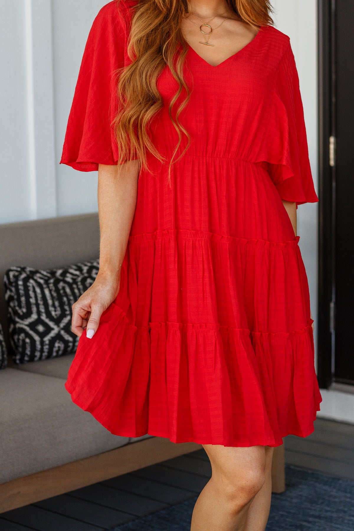Sweet and Spicy Flutter Sleeve Dress - 8/1/2023