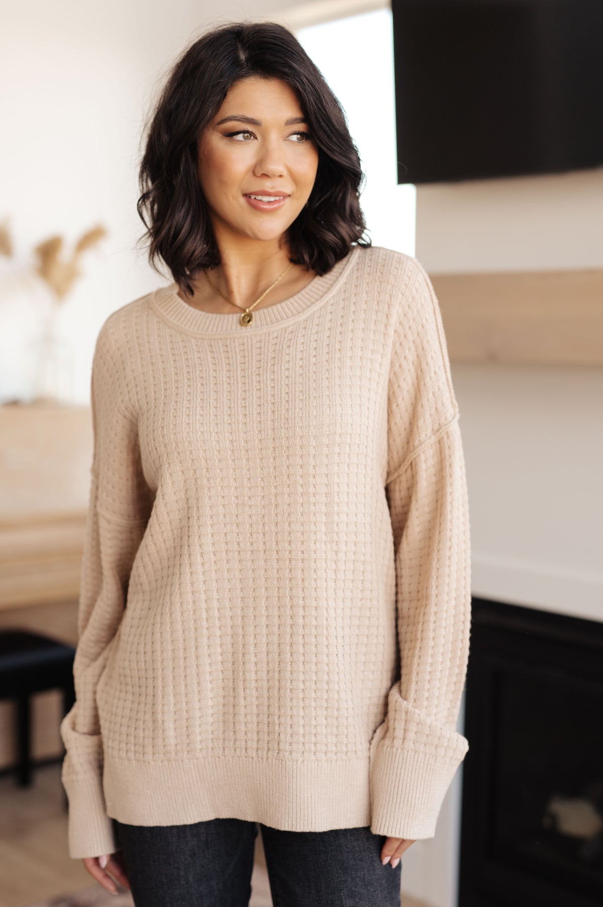 Terrifically Textured Sweater in Mocha - 11/21/2023