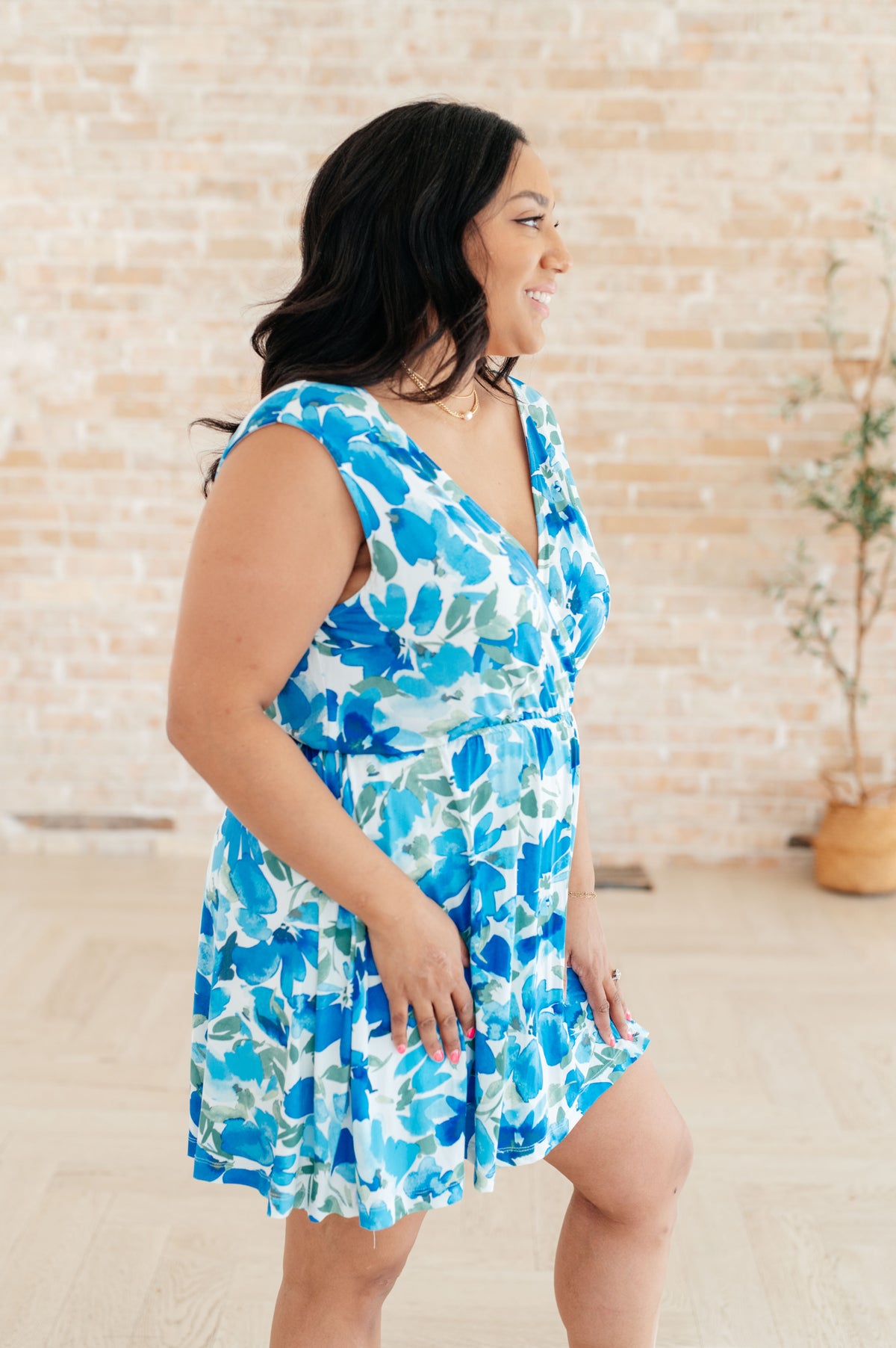 The Sun's Been Quite Kind V-Neck Dress in Blue - 5/1/2025