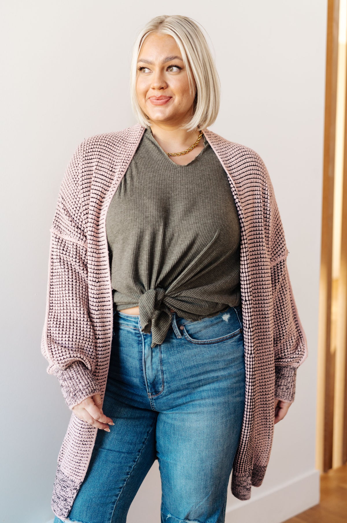 The Way It Was Cardigan in Mauve - 9/9/2025 NEW