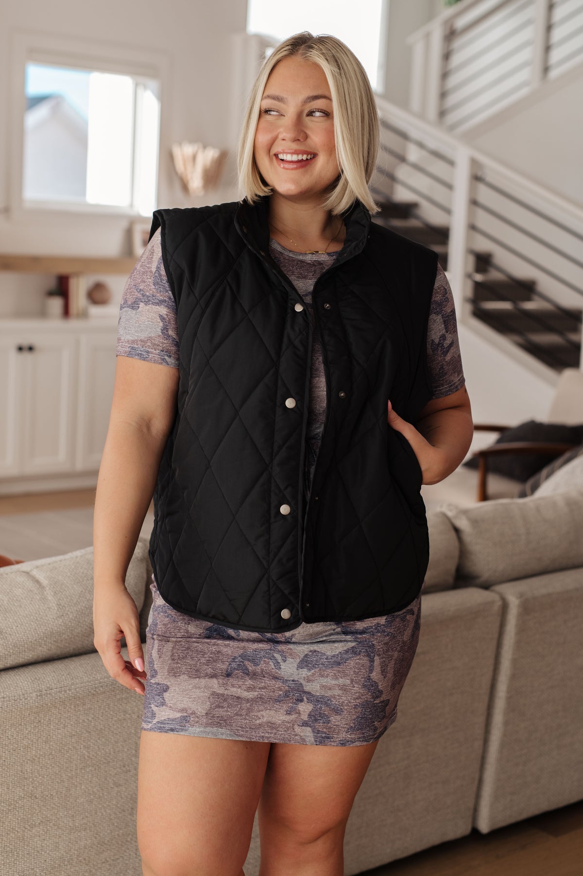 Neither Here Nor There Puffer Vest in Black - 11/9/2023
