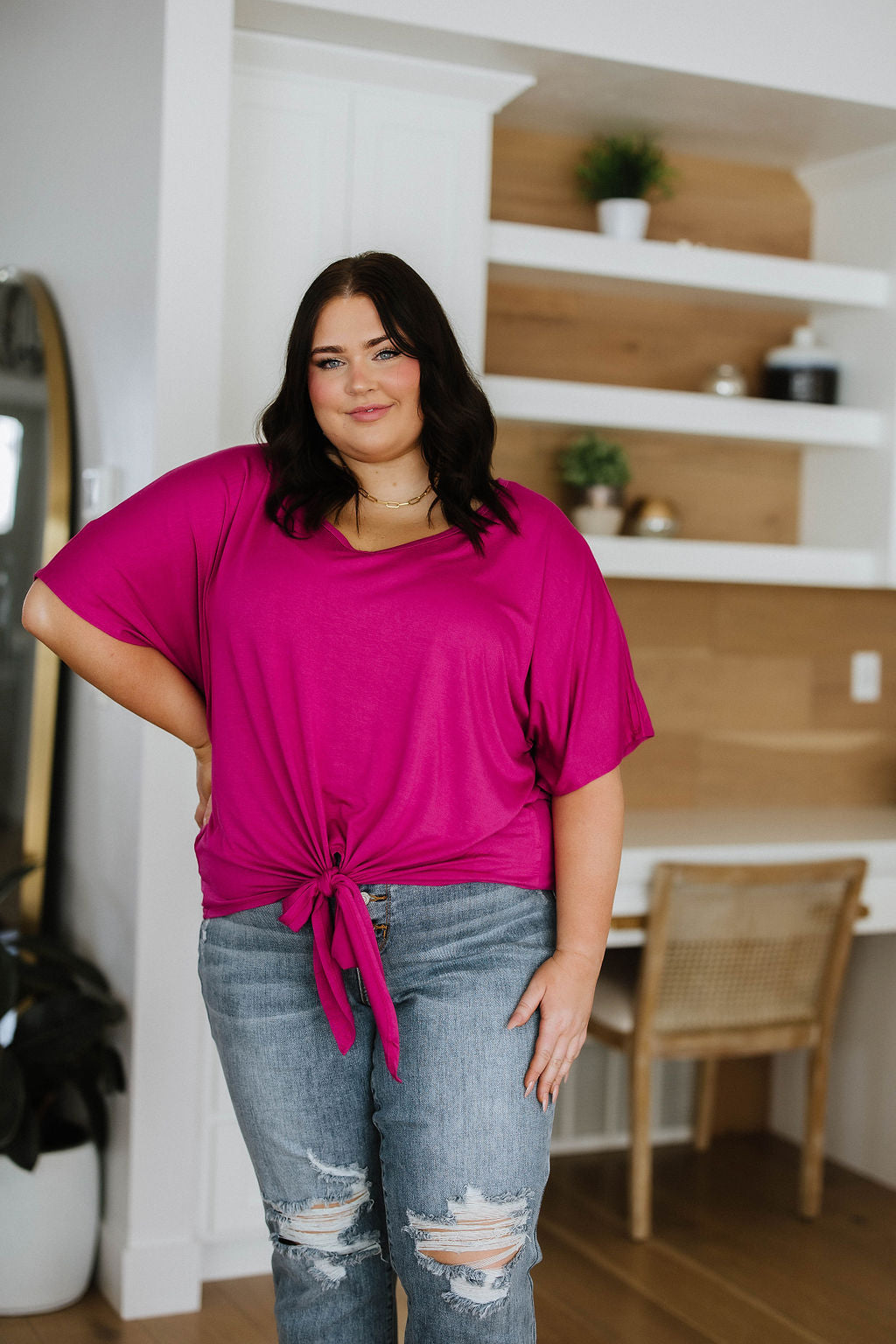 Tied Up With a Bow Top in Magenta - 5/26/2023