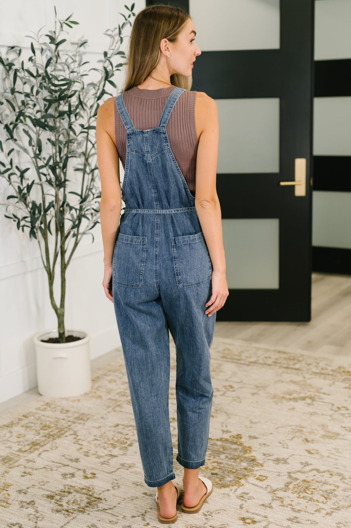 Too Cute to Compute Waist Tie Overalls in Dark Blue - 7/22/2025 NEW