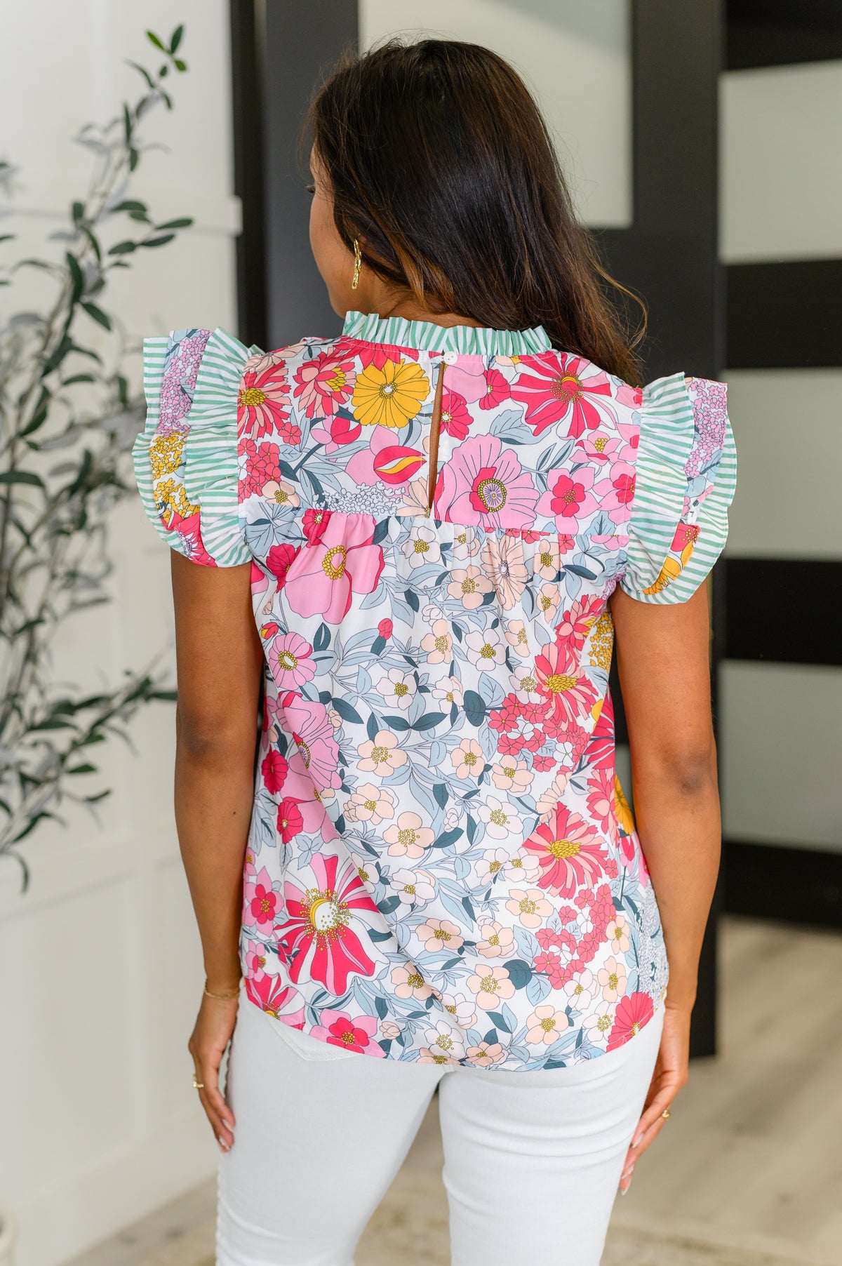 Too Fab to Care Ruffled High Neck Floral Blouse - 8/5/2025 NEW