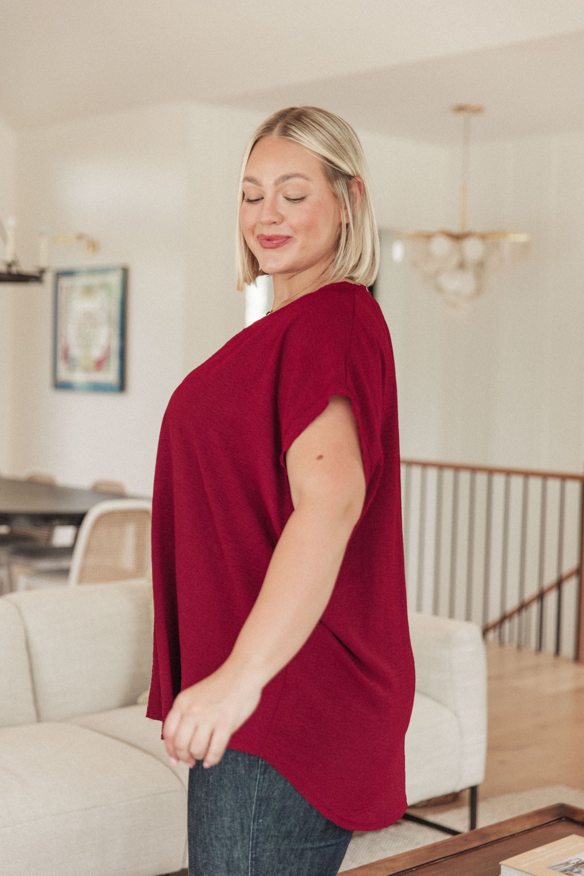 Very Much Needed V-Neck Top in Wine - 8/25/2023
