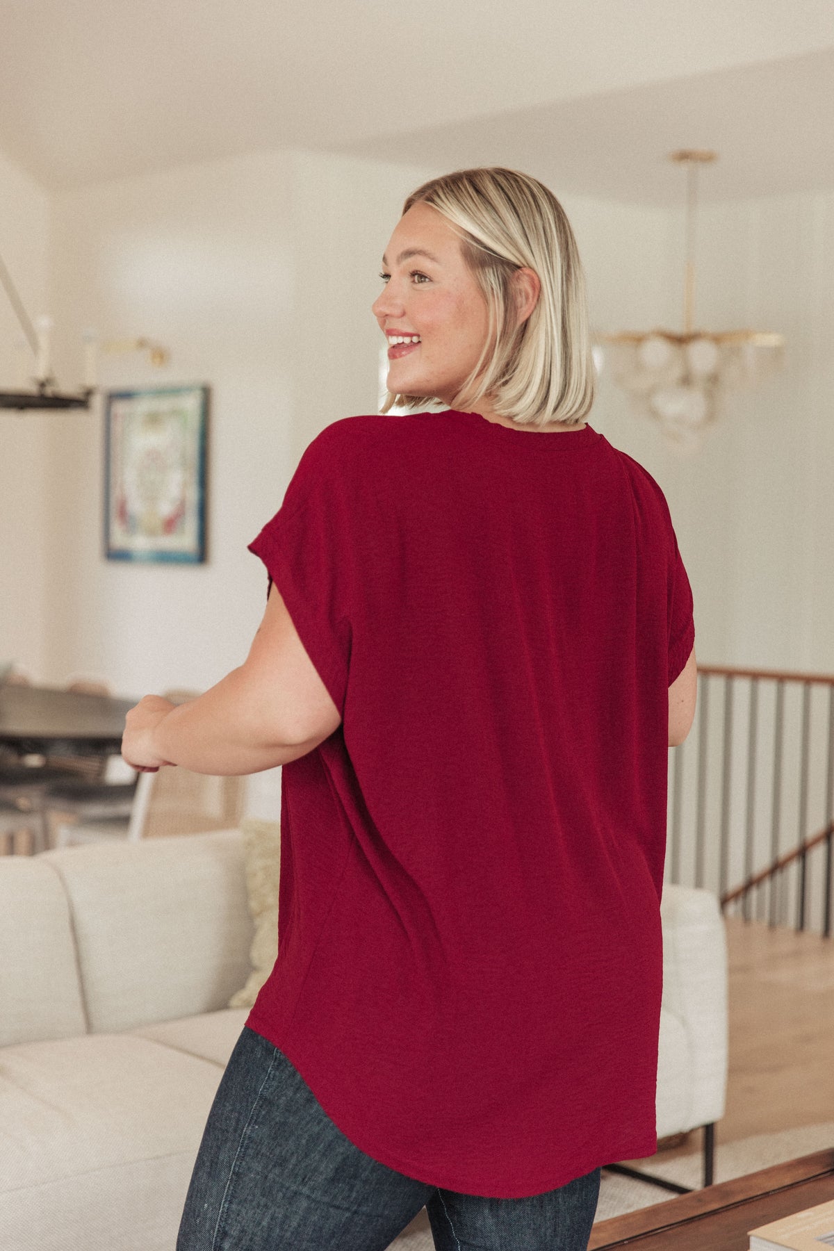 Very Much Needed V-Neck Top in Wine - 8/25/2023