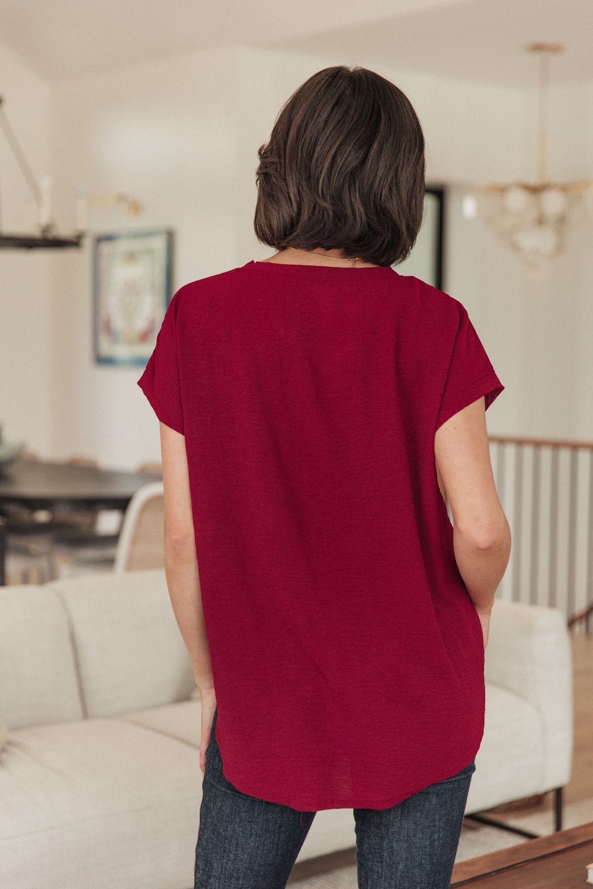 Very Much Needed V-Neck Top in Wine - 8/25/2023