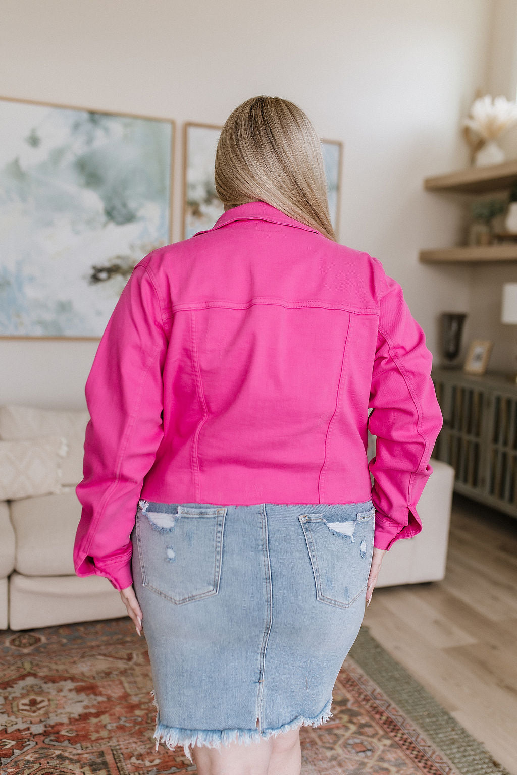With a Whisper Denim Jacket in Hot Pink - 6/20/2023