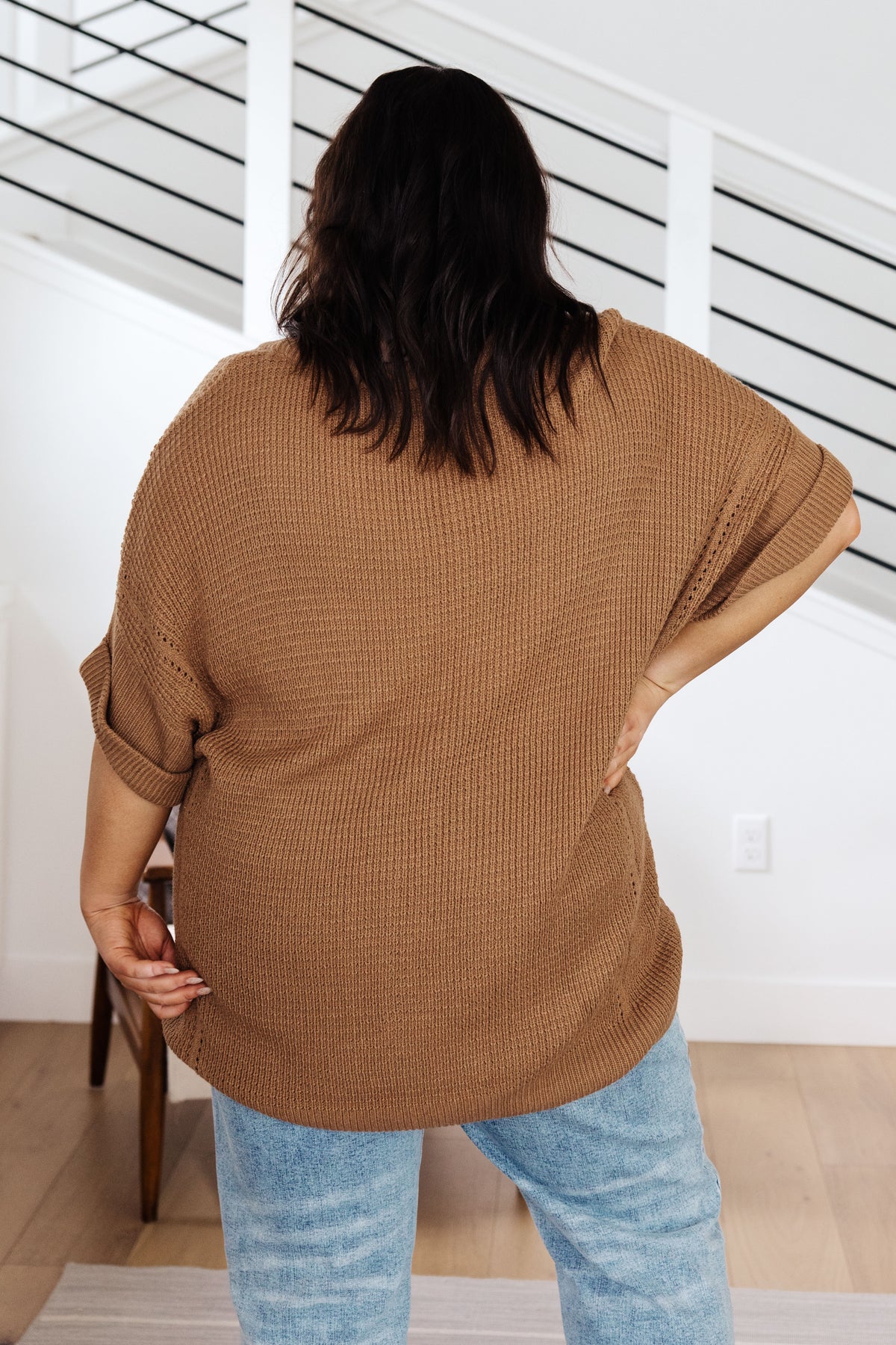 Wonder Why V-Neck Short Sleeve Sweater - 10/12/2023