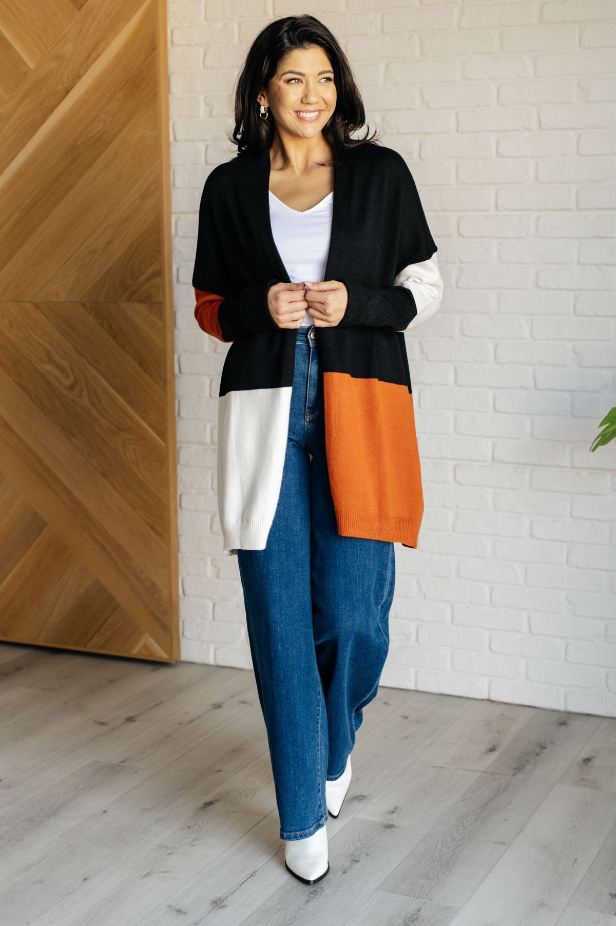 Writer's Block Color Block Open Front Cardigan - 10/2/2025