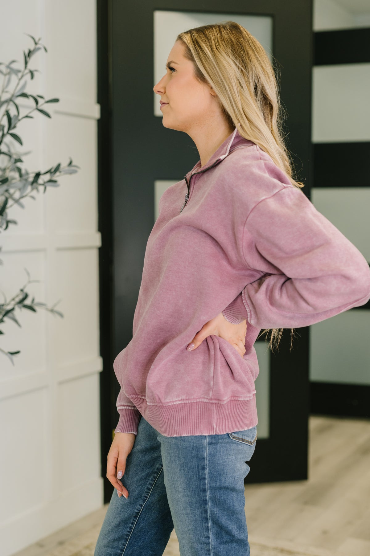 You Should Know Half Zip Pullover in Light Rose - 10/1/2025