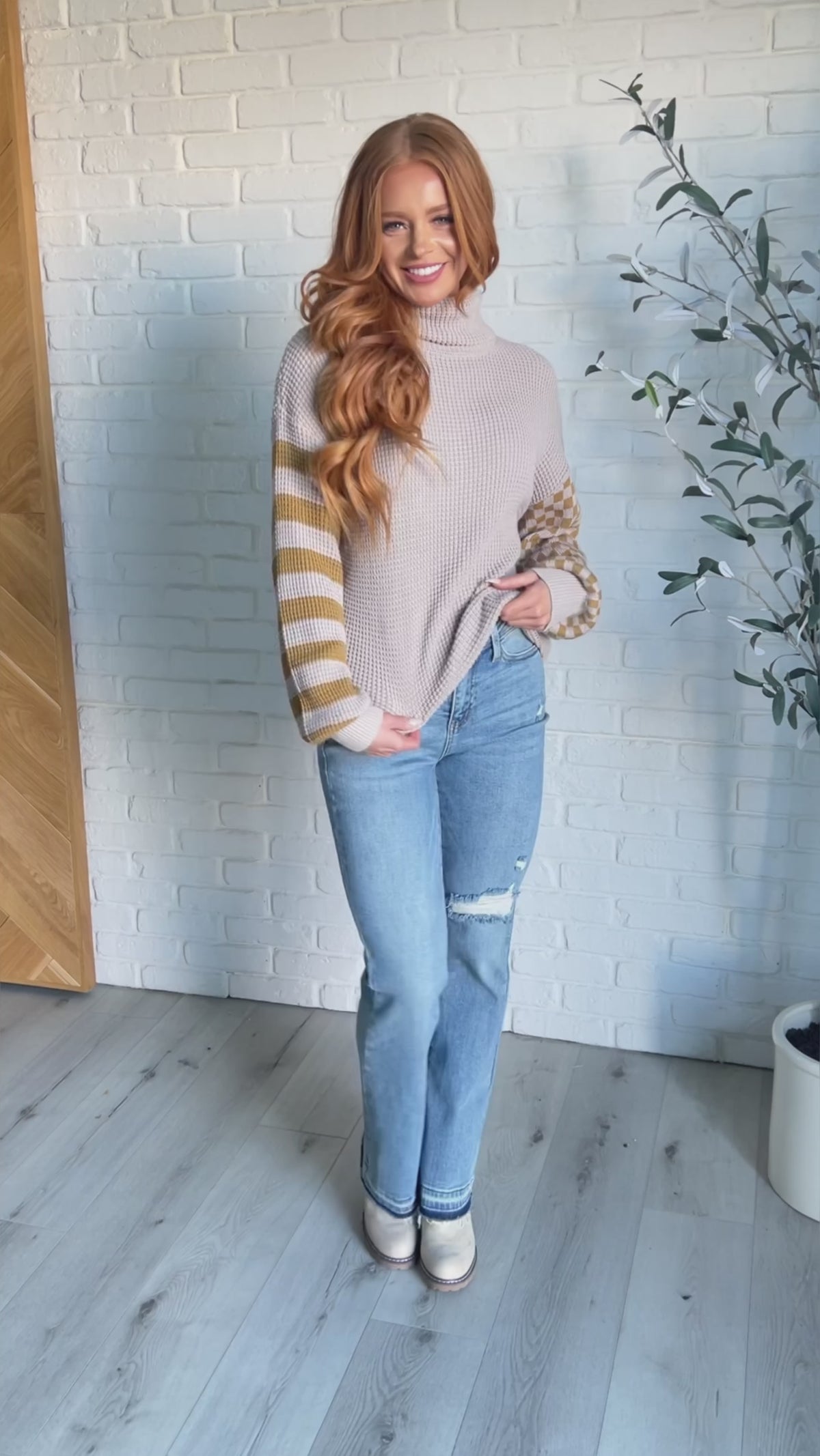 Super Seasonal Patchwork Waffle Knit Sweater - 10/20/2025