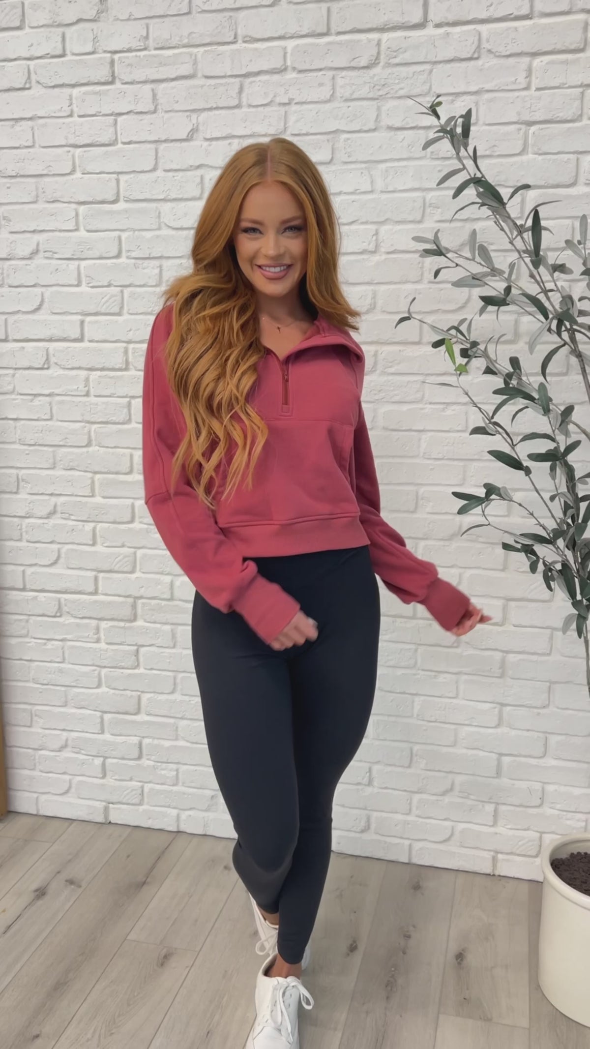 Under Her Spell Half Zip Pullover in Mauve - 9/30/2025 NEW