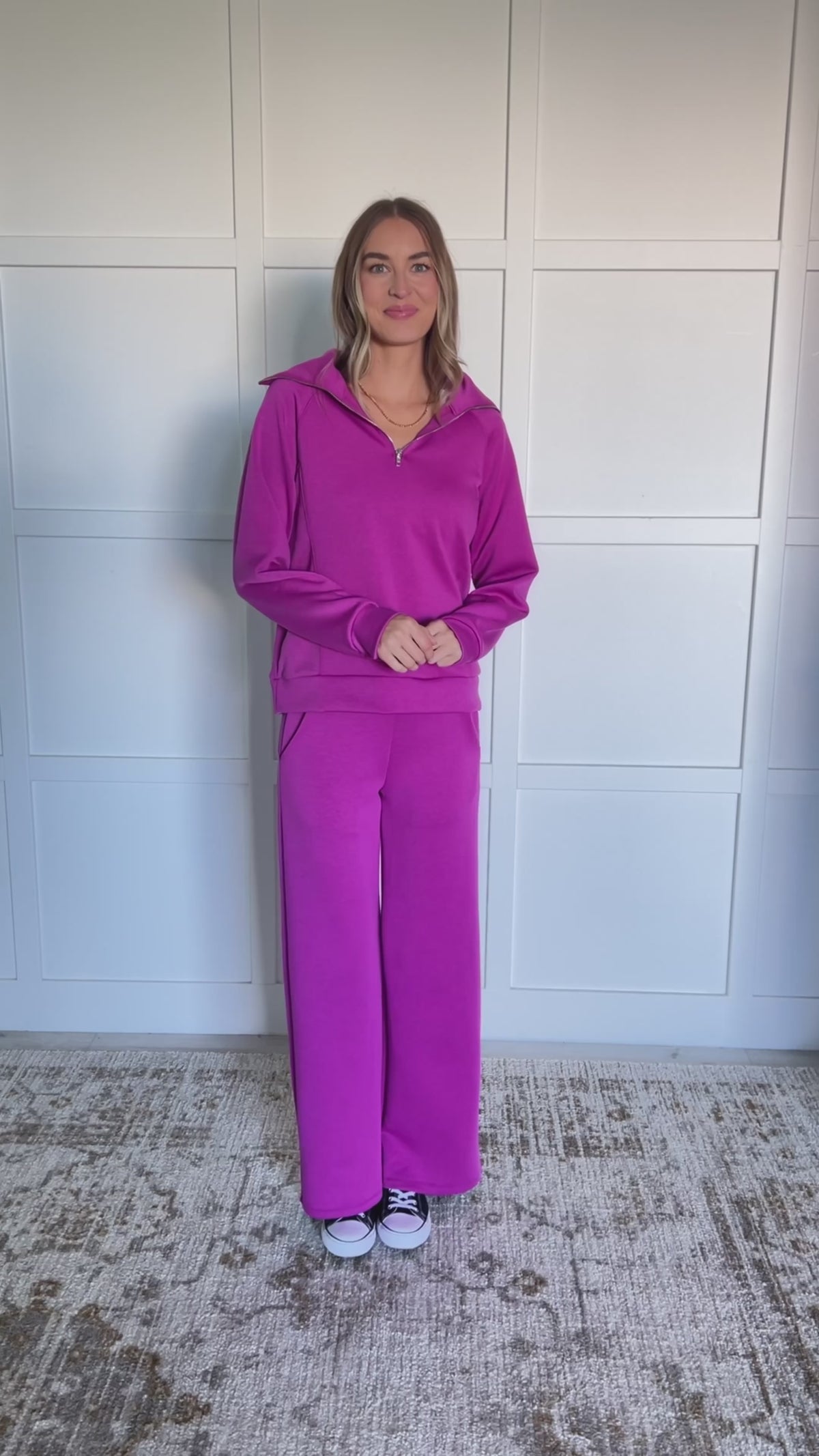 Hamptons Travel Half Zip Pullover in Magenta - 8/14/2025