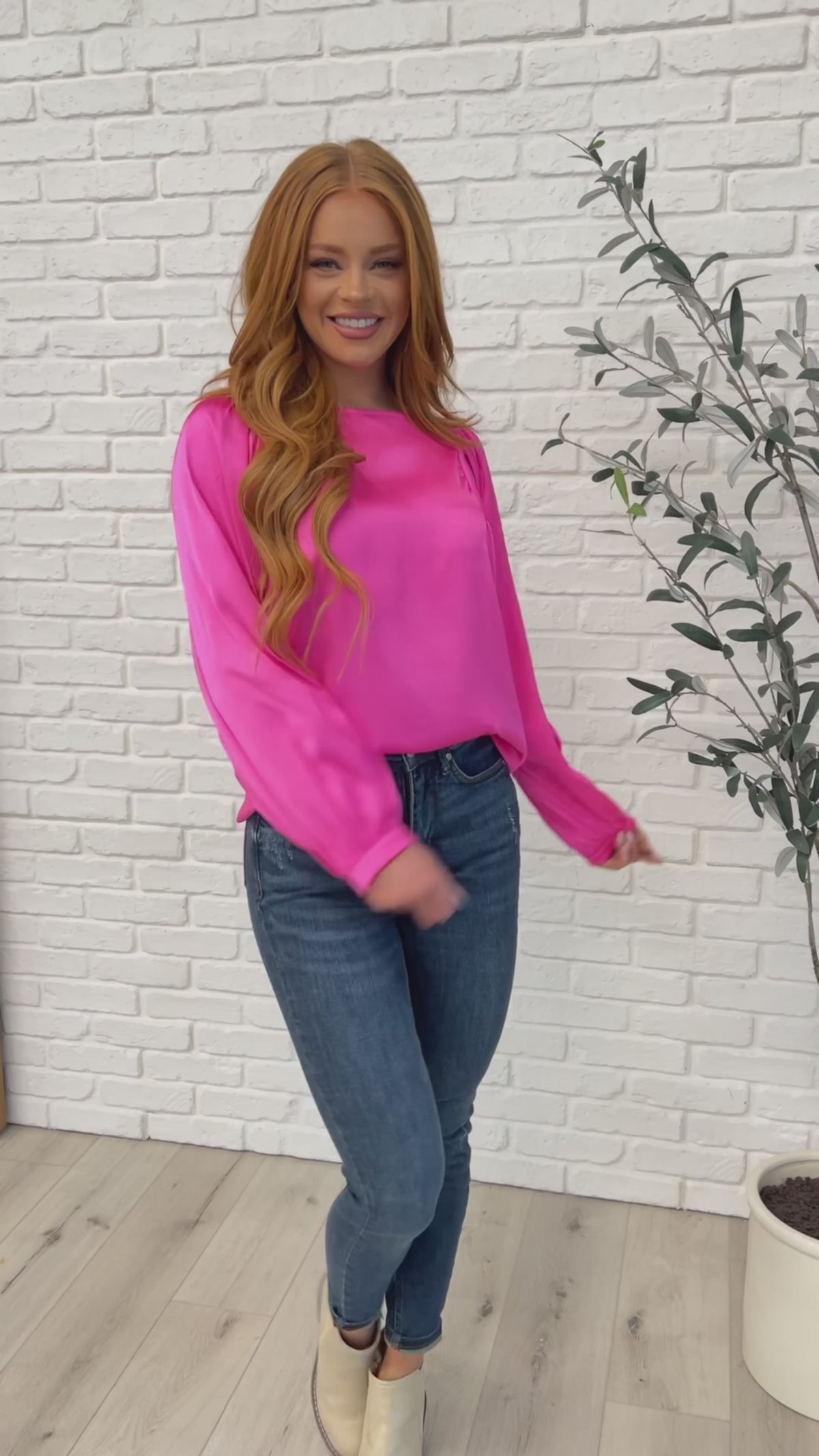 Not Exaggerating Satin Puff Sleeve Blouse - 9/9/2025 NEW