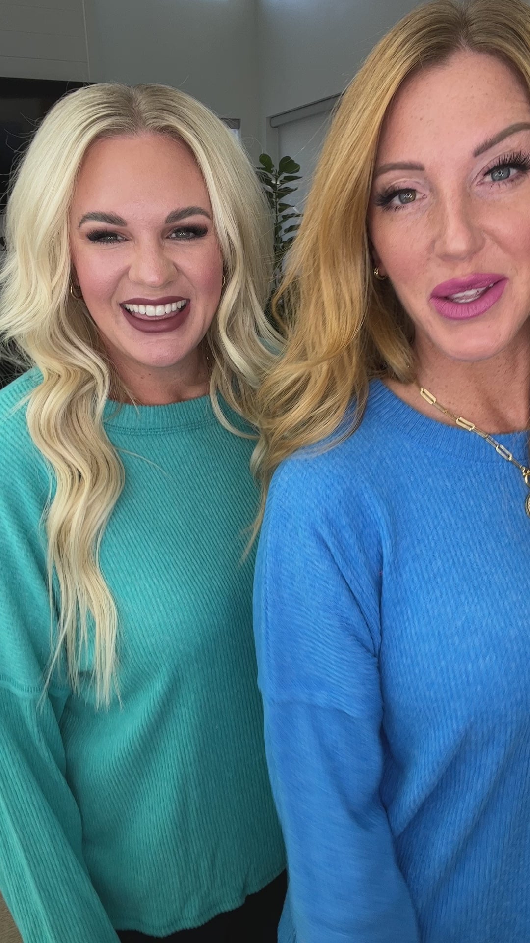 Ribbed Brushed Hacci Sweater in Ocean Blue - 11/1/2023