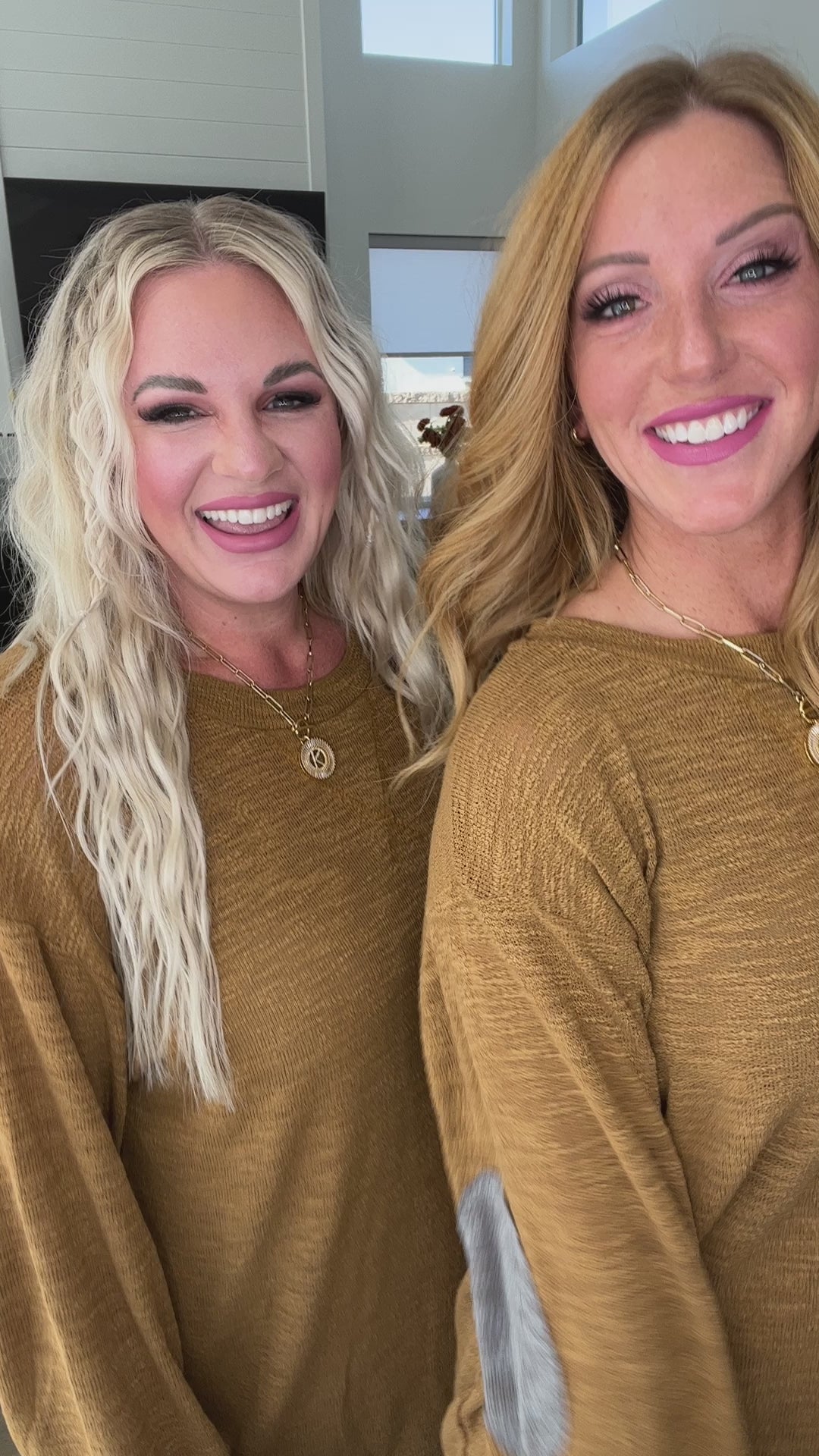 Textured Top with Elbow Patches in Camel - 11/22/2023