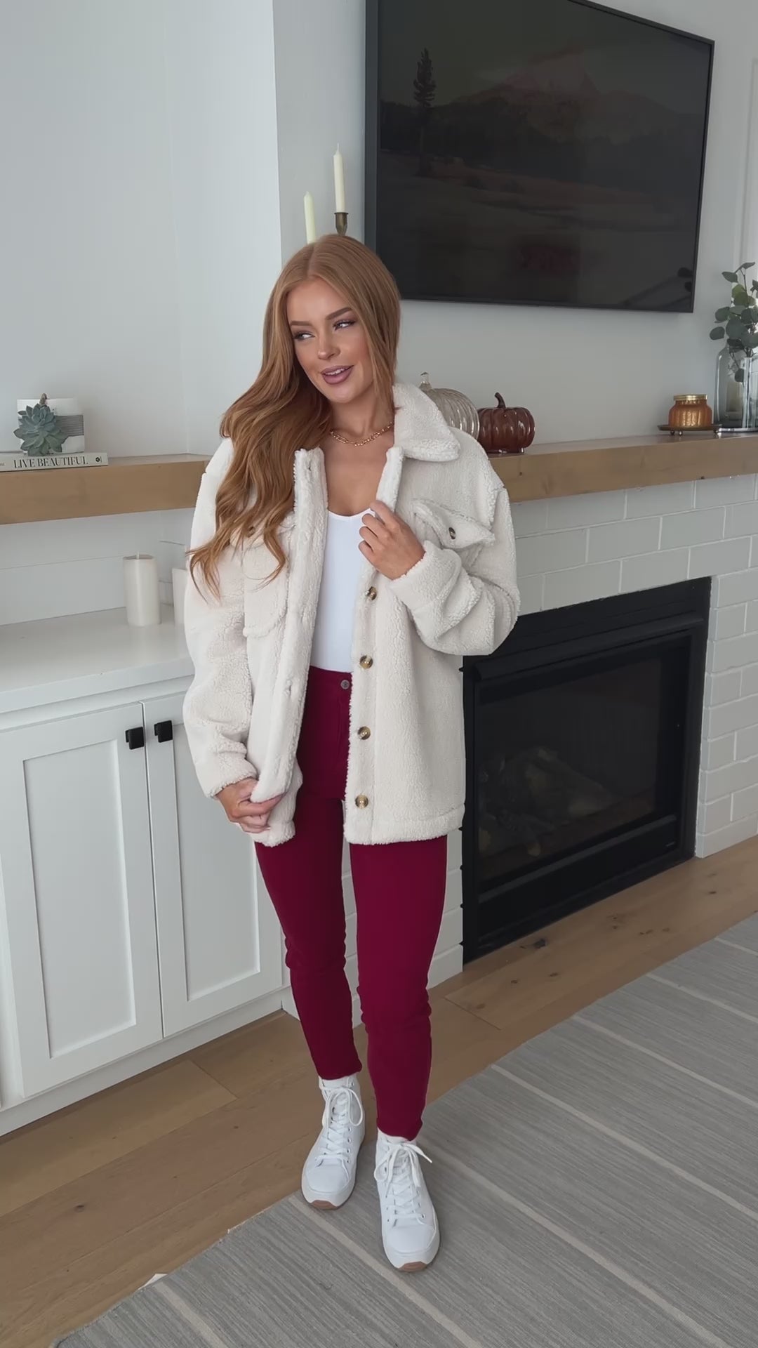 Shrouded in Sherpa Coat in White - 11/3/2025