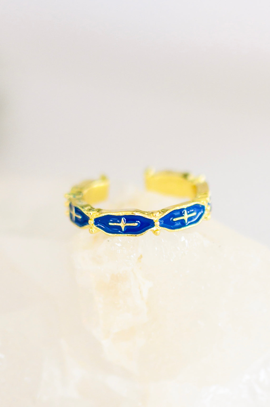 Mariana Hand Crafted Blue Cross Ring - 5/1/2023