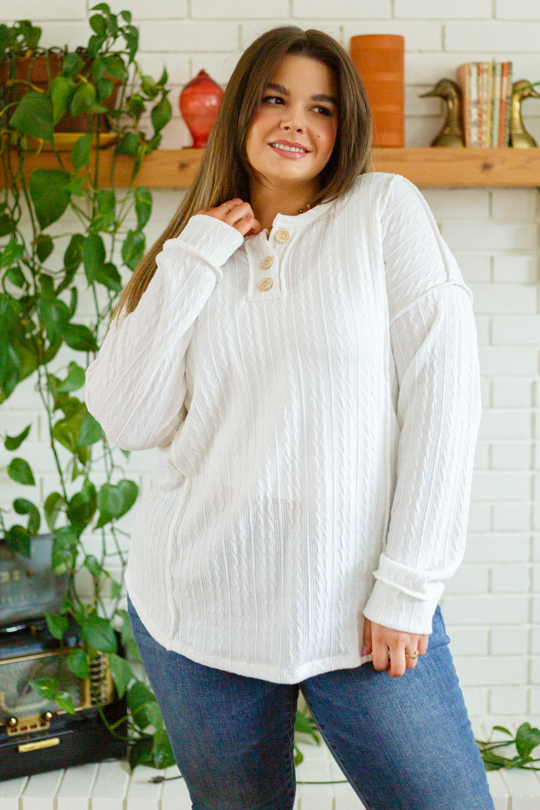 Counting The Days Textured Long Sleeve Top - 2/7/2023