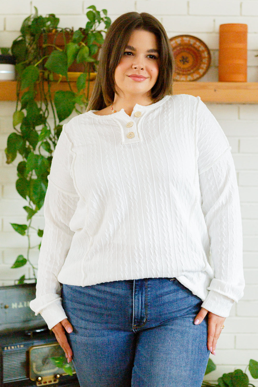 Counting The Days Textured Long Sleeve Top - 2/7/2023