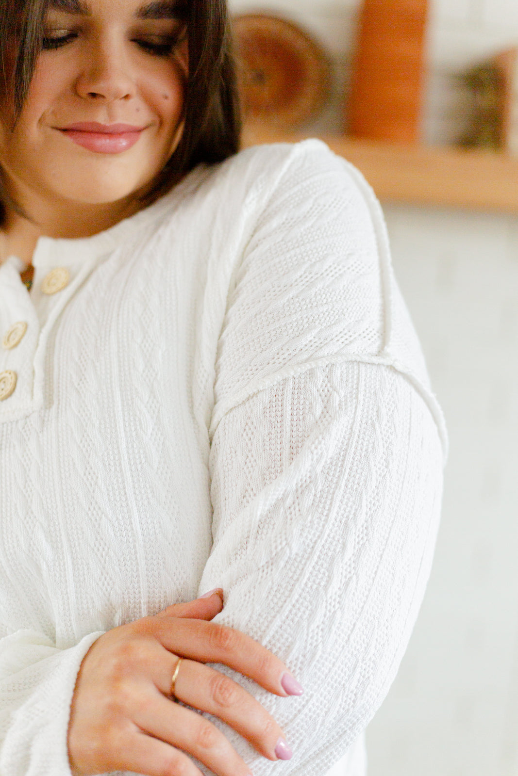 Counting The Days Textured Long Sleeve Top - 2/7/2023