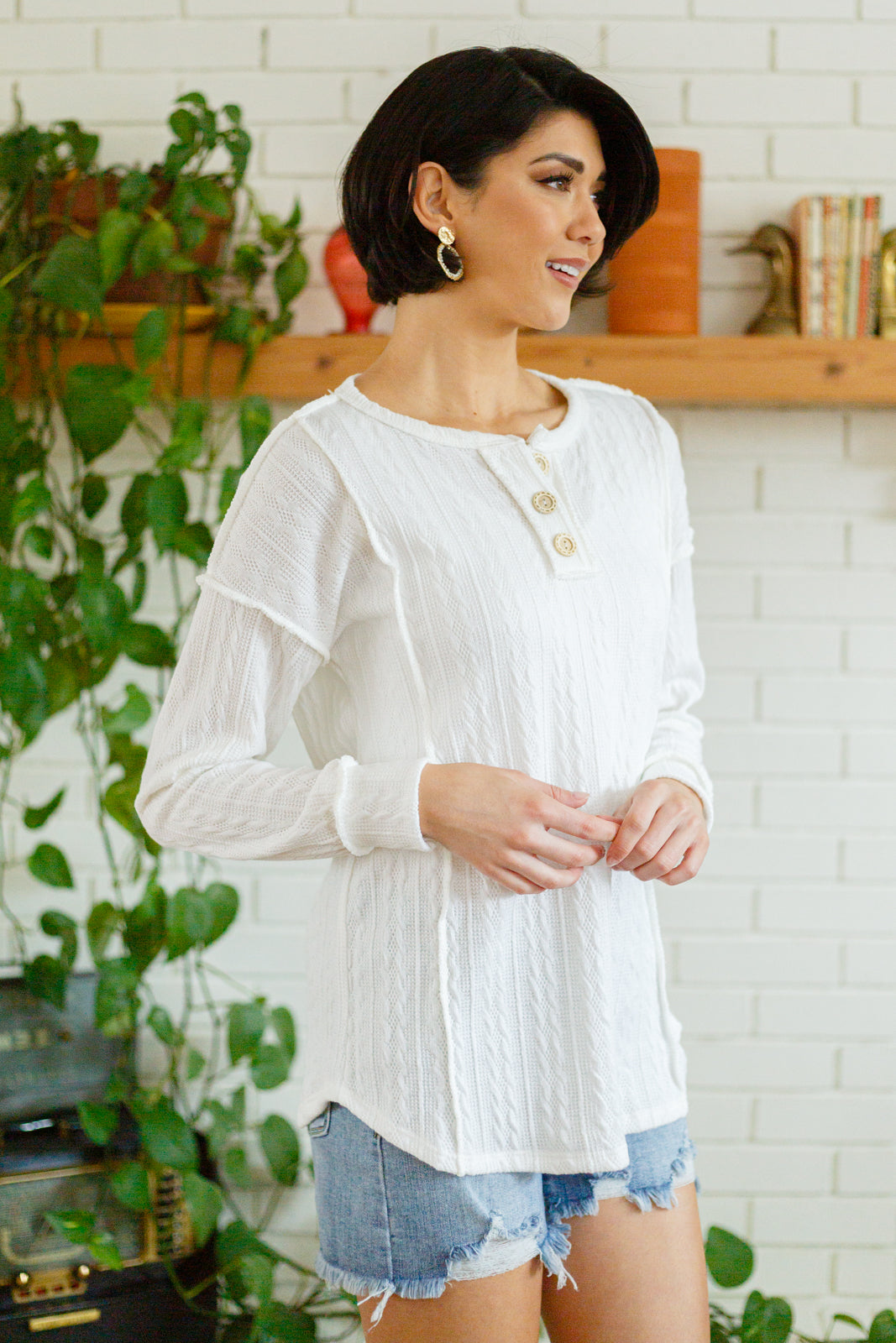 Counting The Days Textured Long Sleeve Top - 2/7/2023