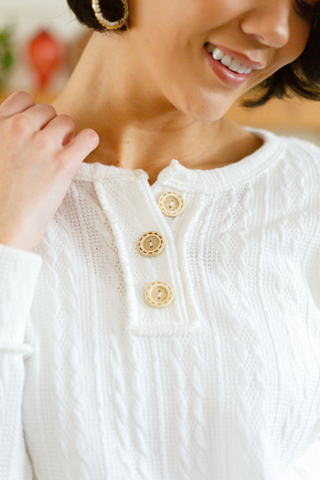 Counting The Days Textured Long Sleeve Top - 2/7/2023