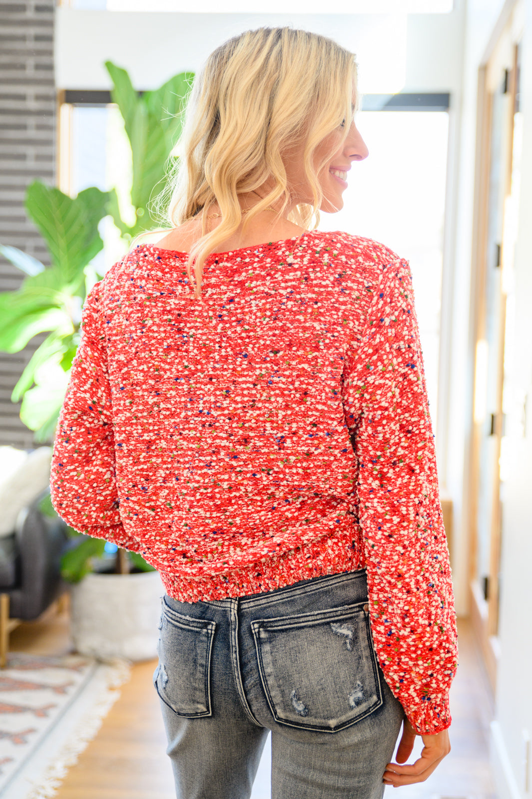 Cozy Memories Popcorn Knit Sweater in Red - 12/1/2022