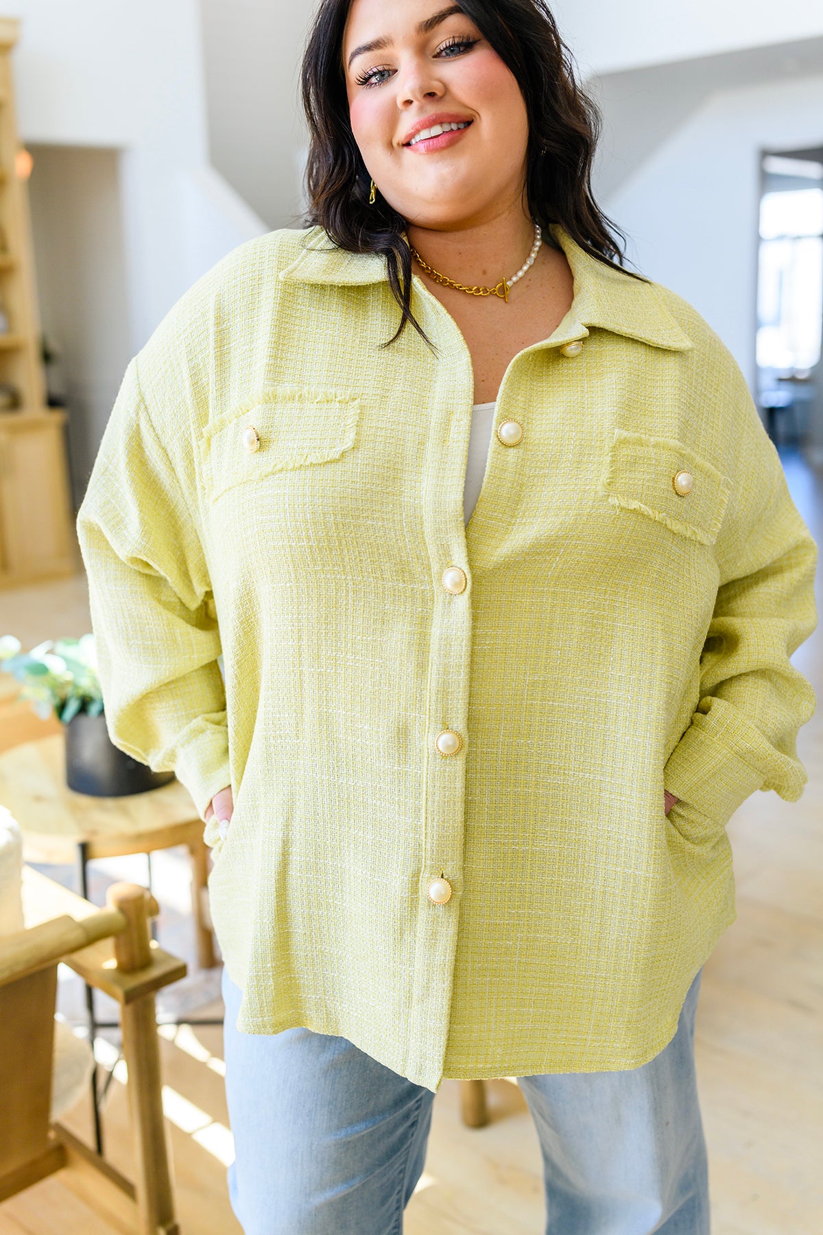 Daydreams Shacket in Yellow - 4/28/2023