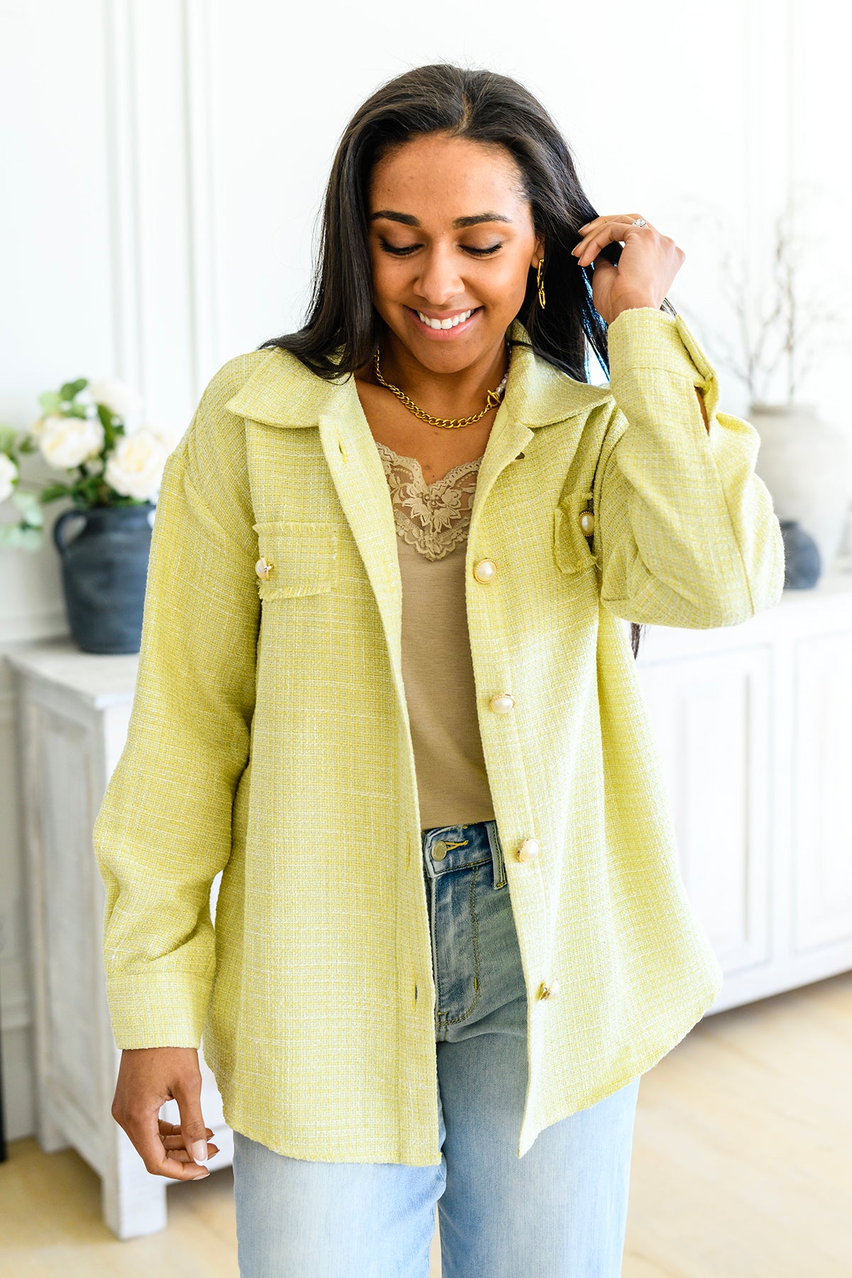 Daydreams Shacket in Yellow - 4/28/2023