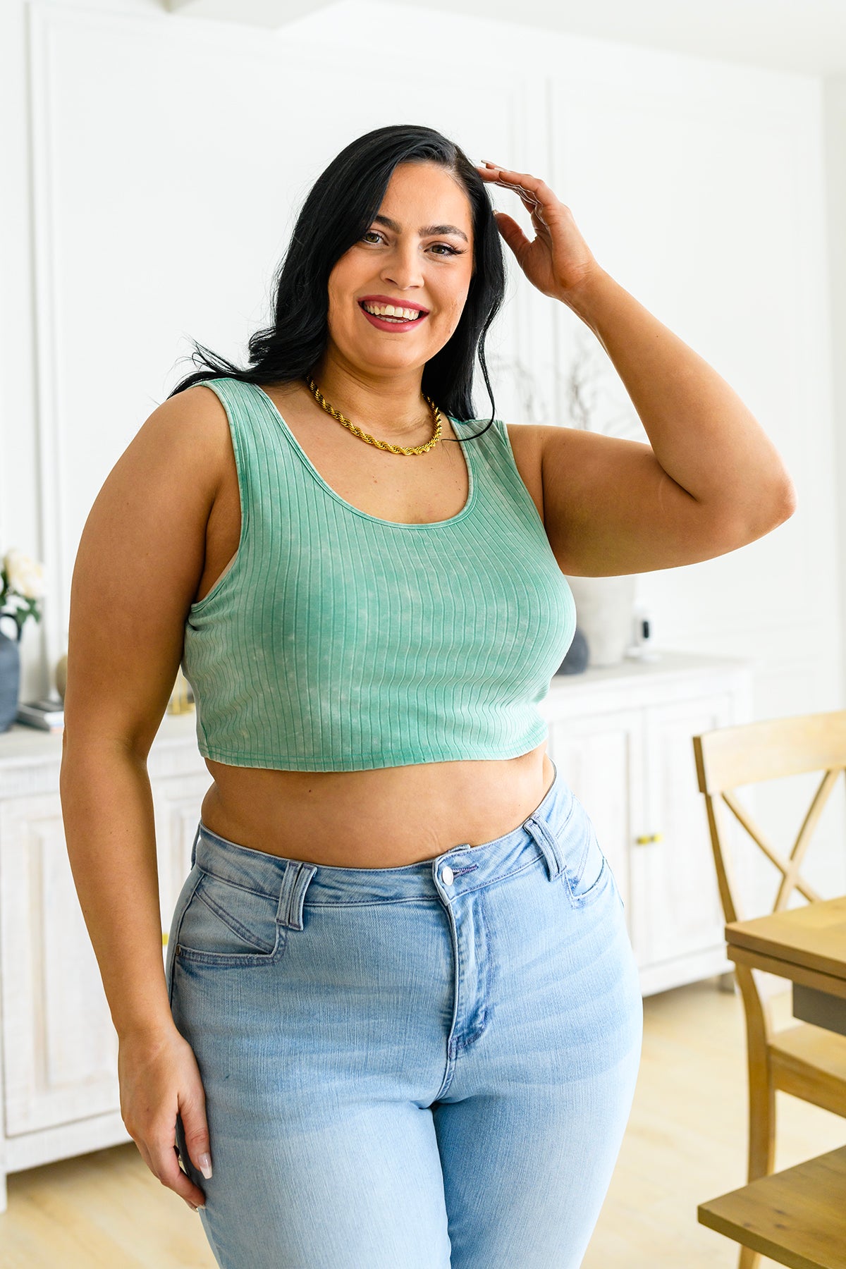 Get On My Level Cropped Cami in Mint - 3/14/2023