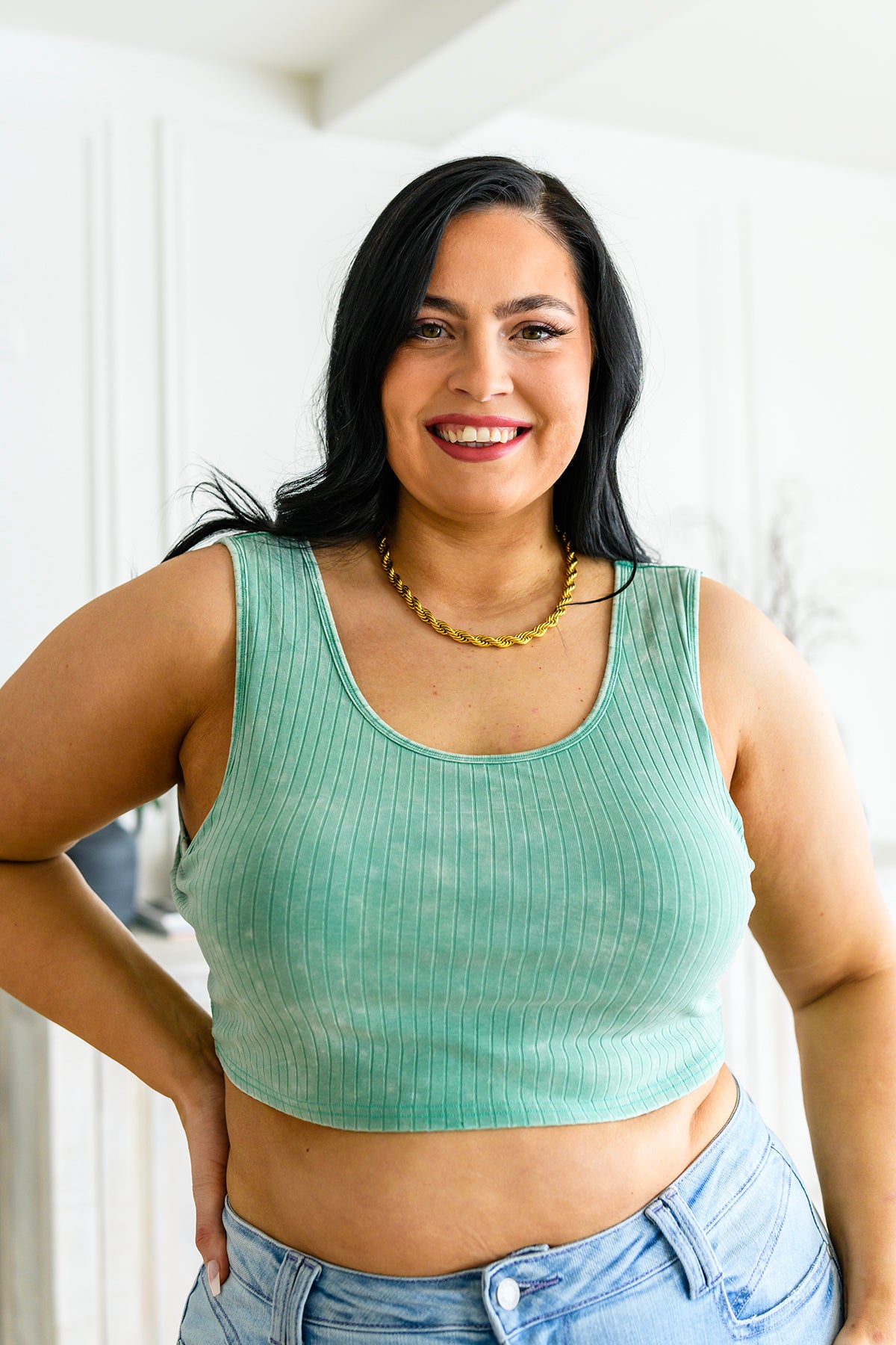 Get On My Level Cropped Cami in Mint - 3/14/2023