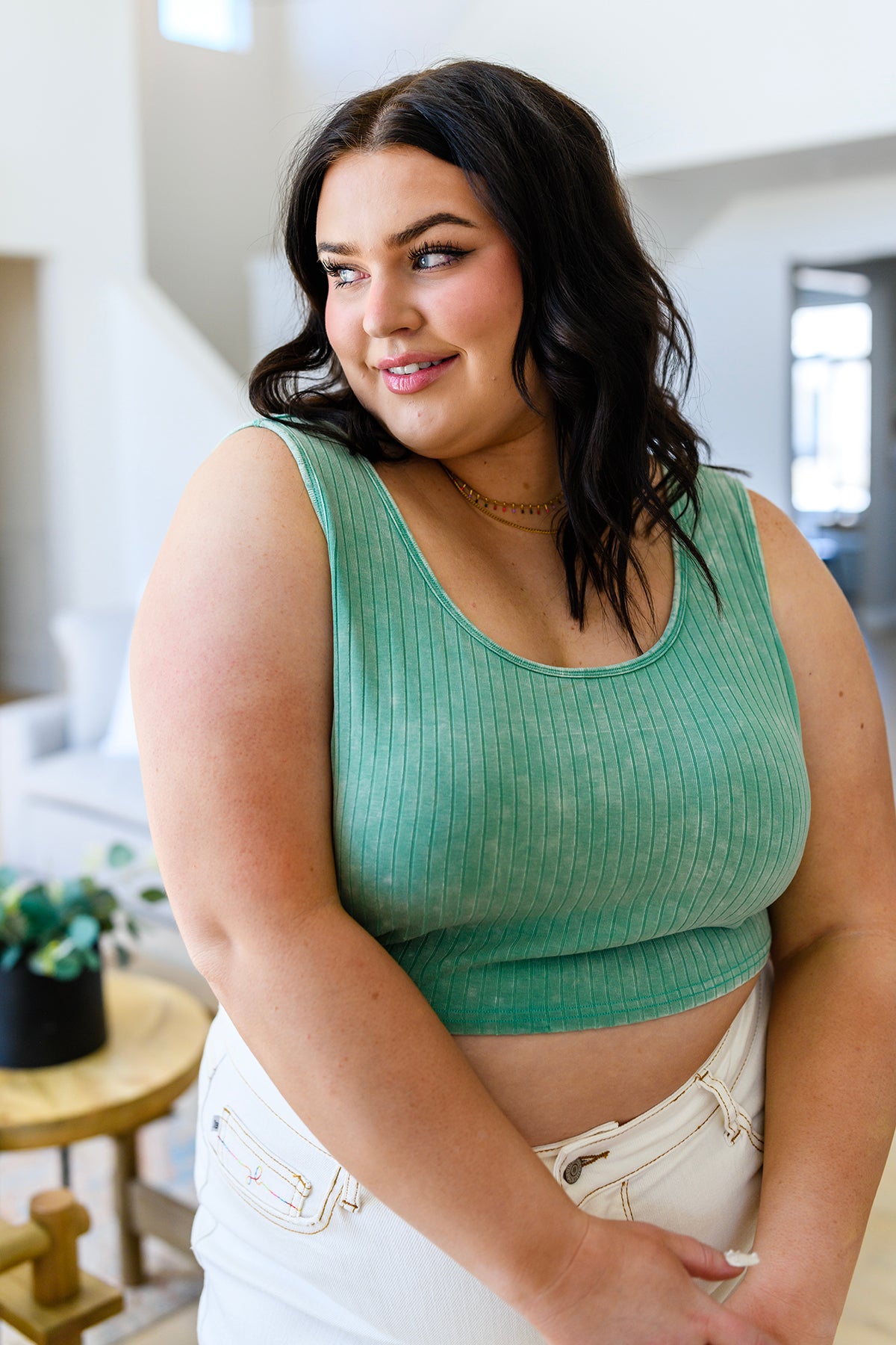 Get On My Level Cropped Cami in Mint - 3/14/2023