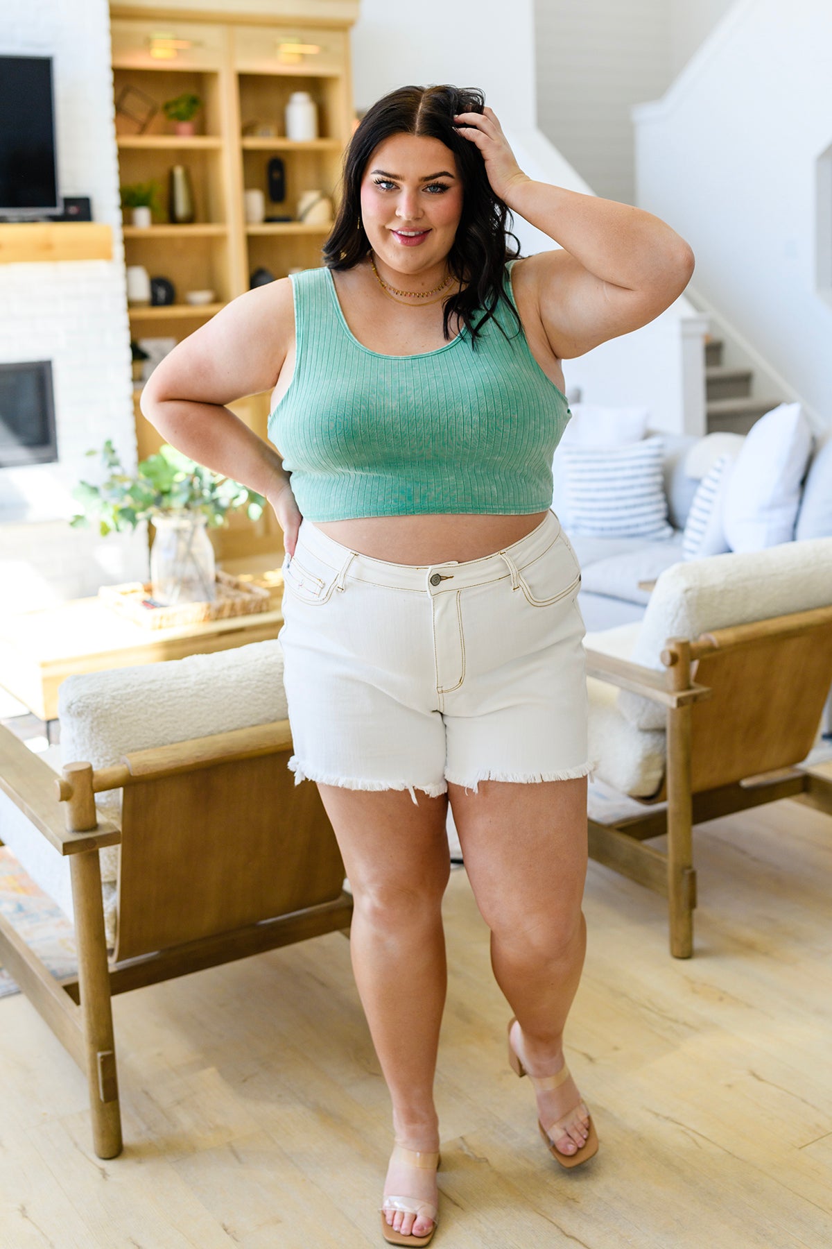 Get On My Level Cropped Cami in Mint - 3/14/2023