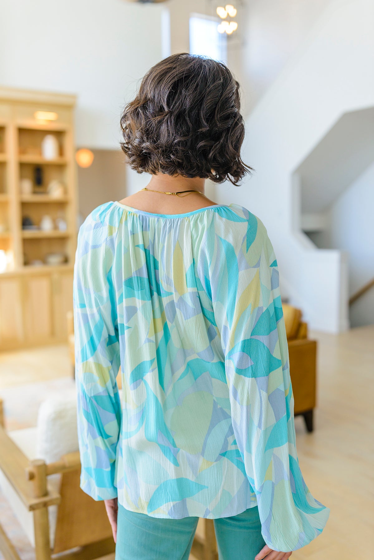 Modern Art V-Neck Blouse - 4/4/2023