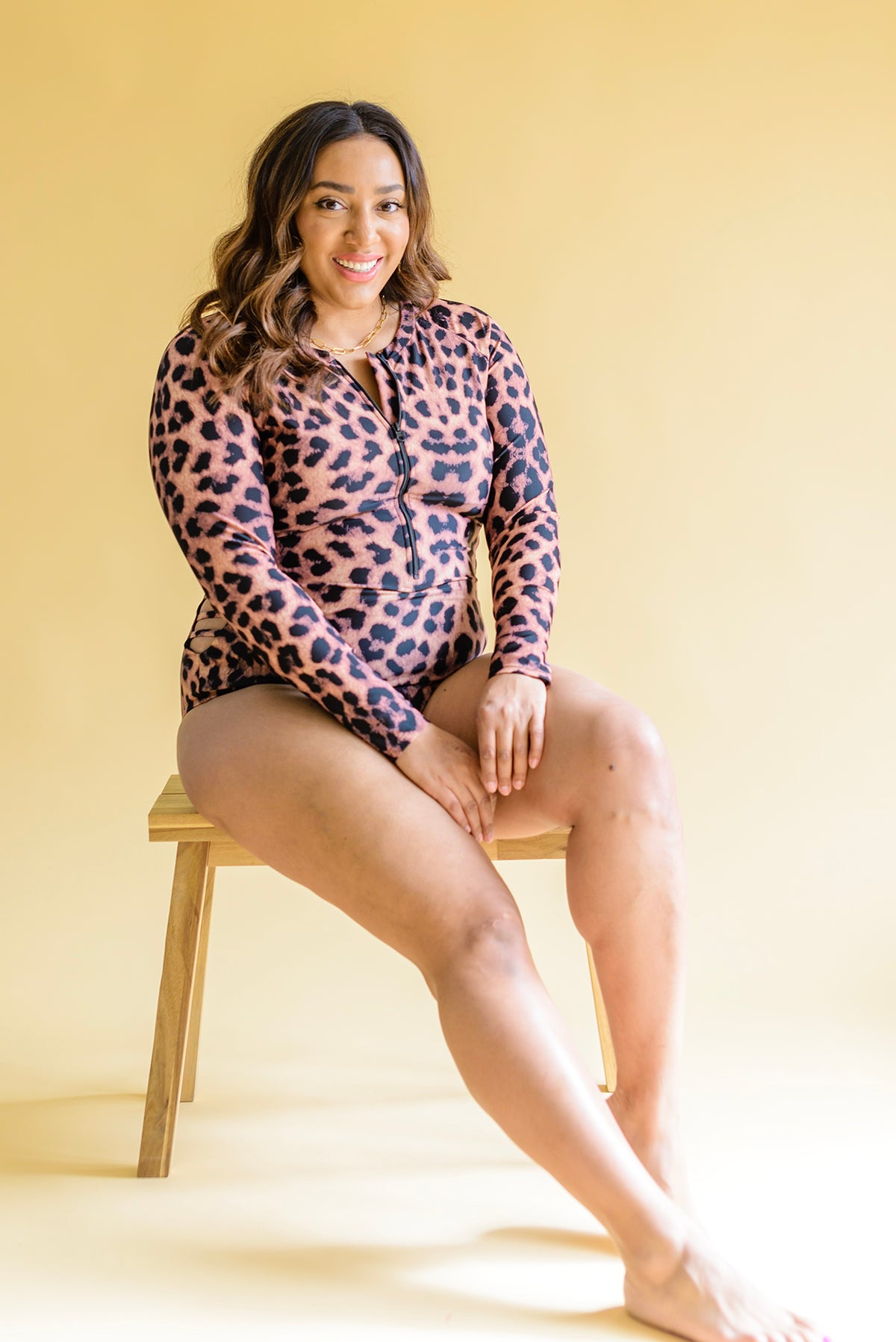 Montego Animal Print Zip Up Long Sleeve Swimsuit - 3/31/2023