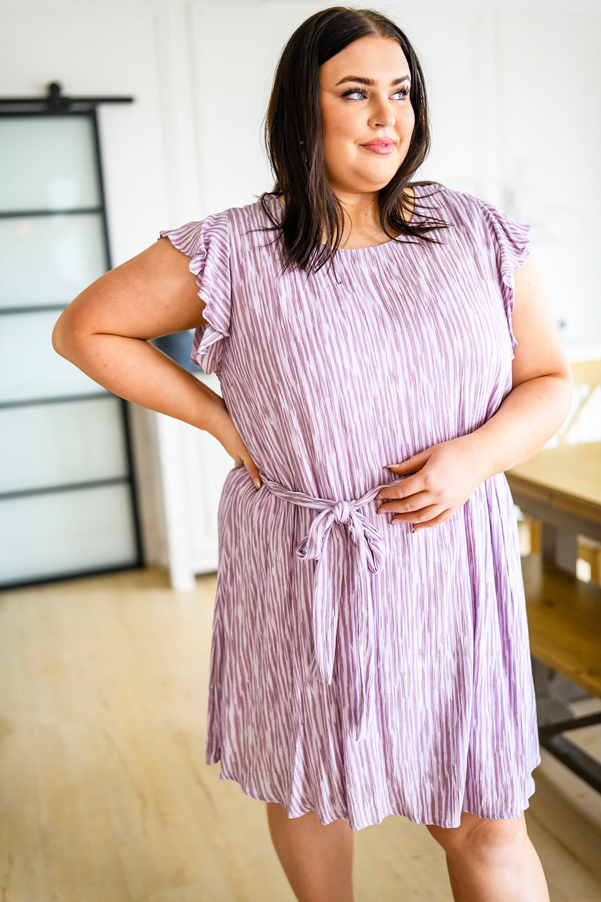 Sandra Striped Flutter Sleeve Dress - 4/11/2023