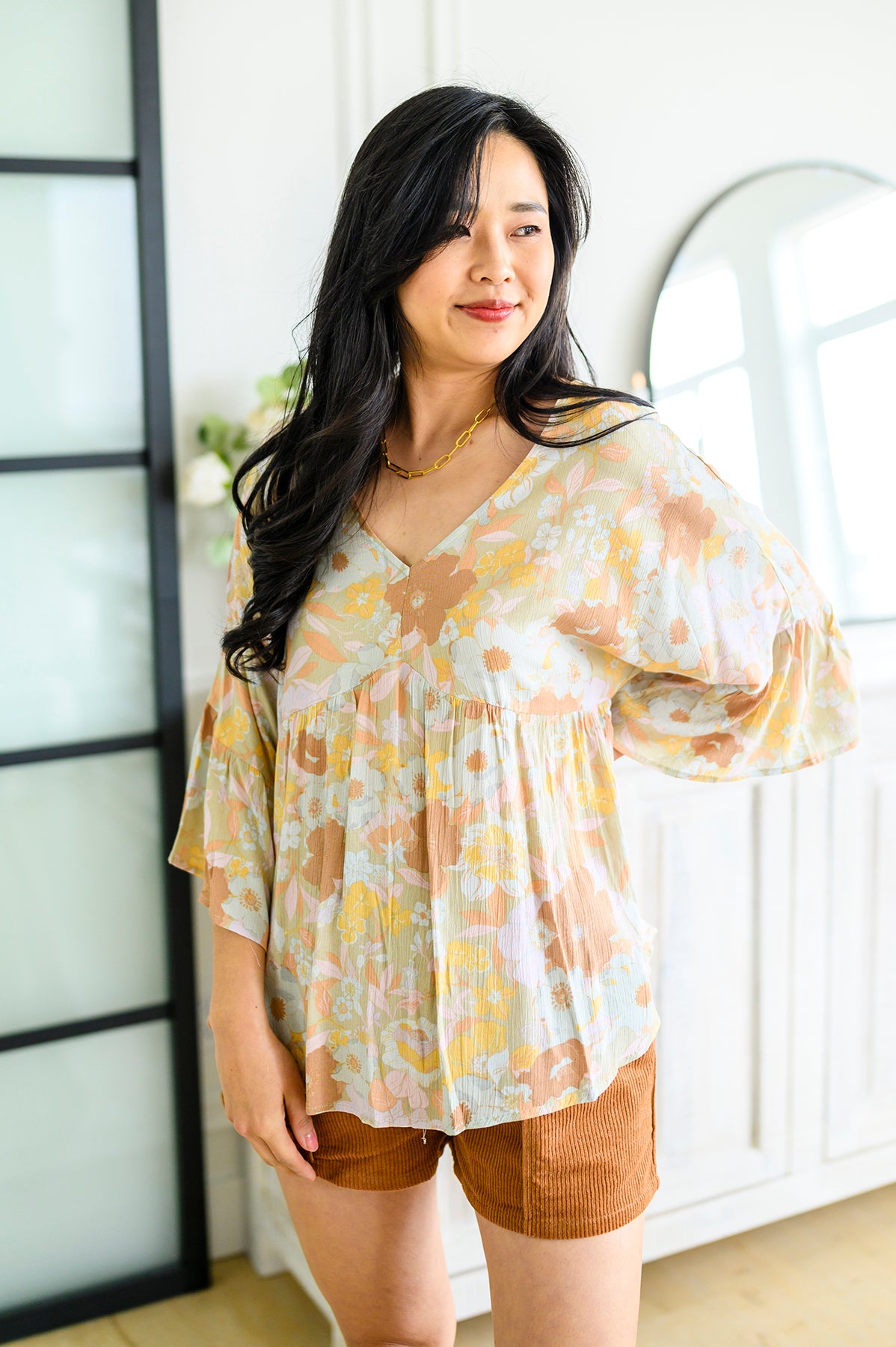 Singled Out Floral Blouse in Green - 4/21/2023