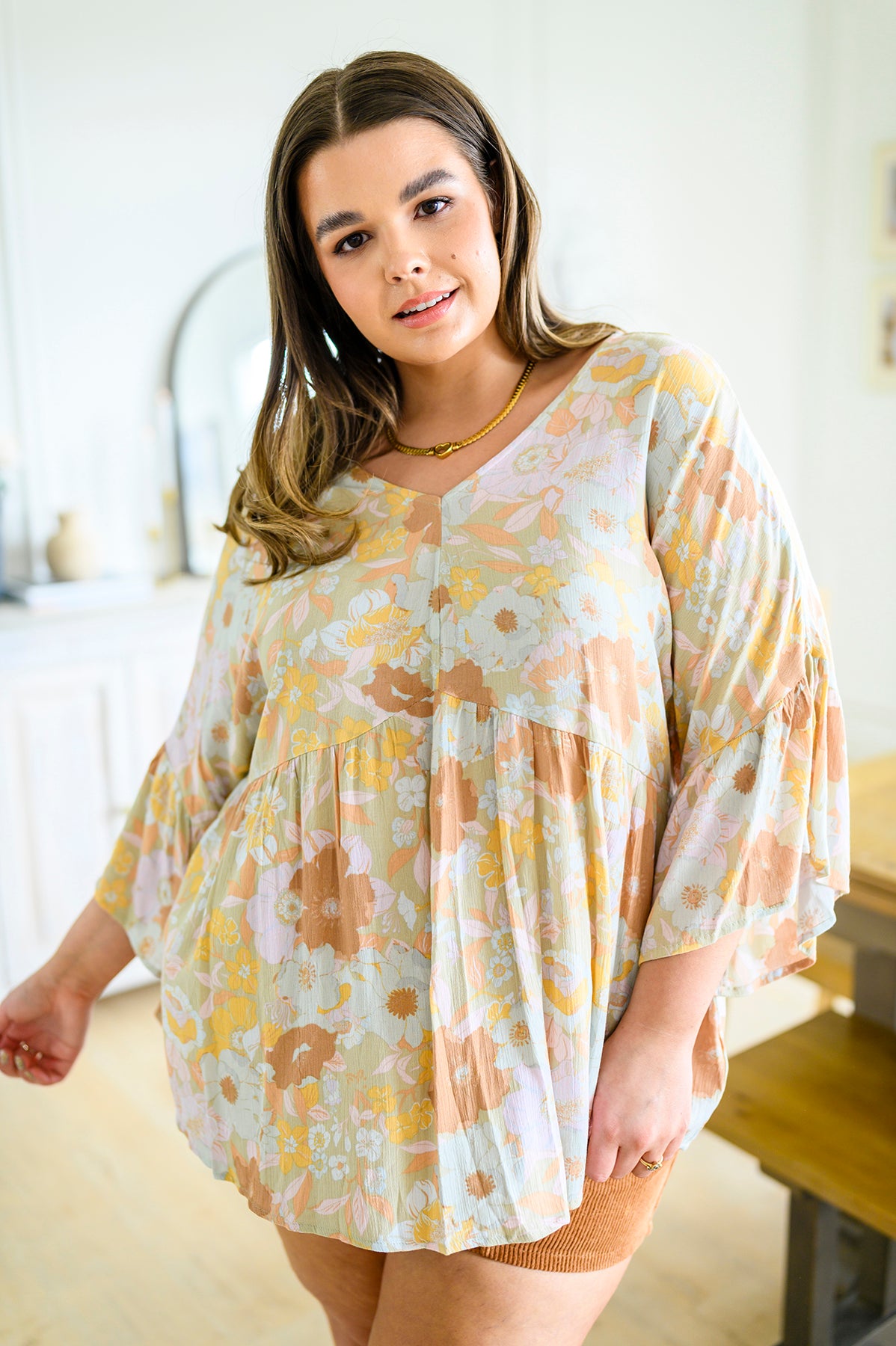 Singled Out Floral Blouse in Green - 4/21/2023
