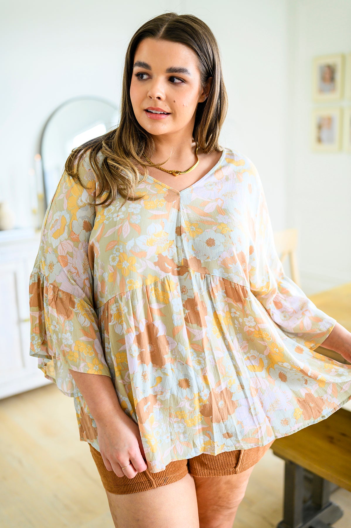 Singled Out Floral Blouse in Green - 4/21/2023