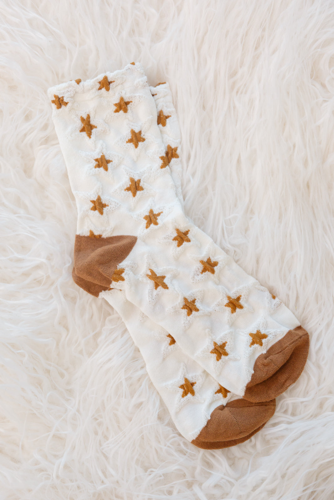 Star Design Socks In White - 11/22/2022
