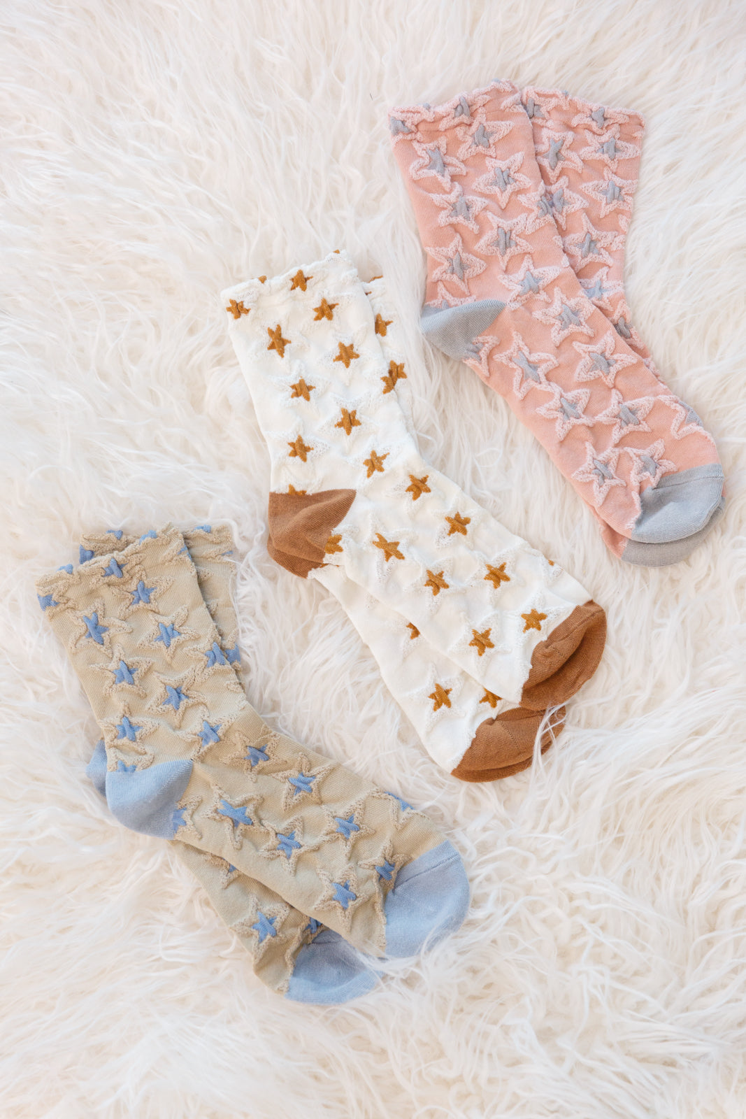 Star Design Socks In White - 11/22/2022