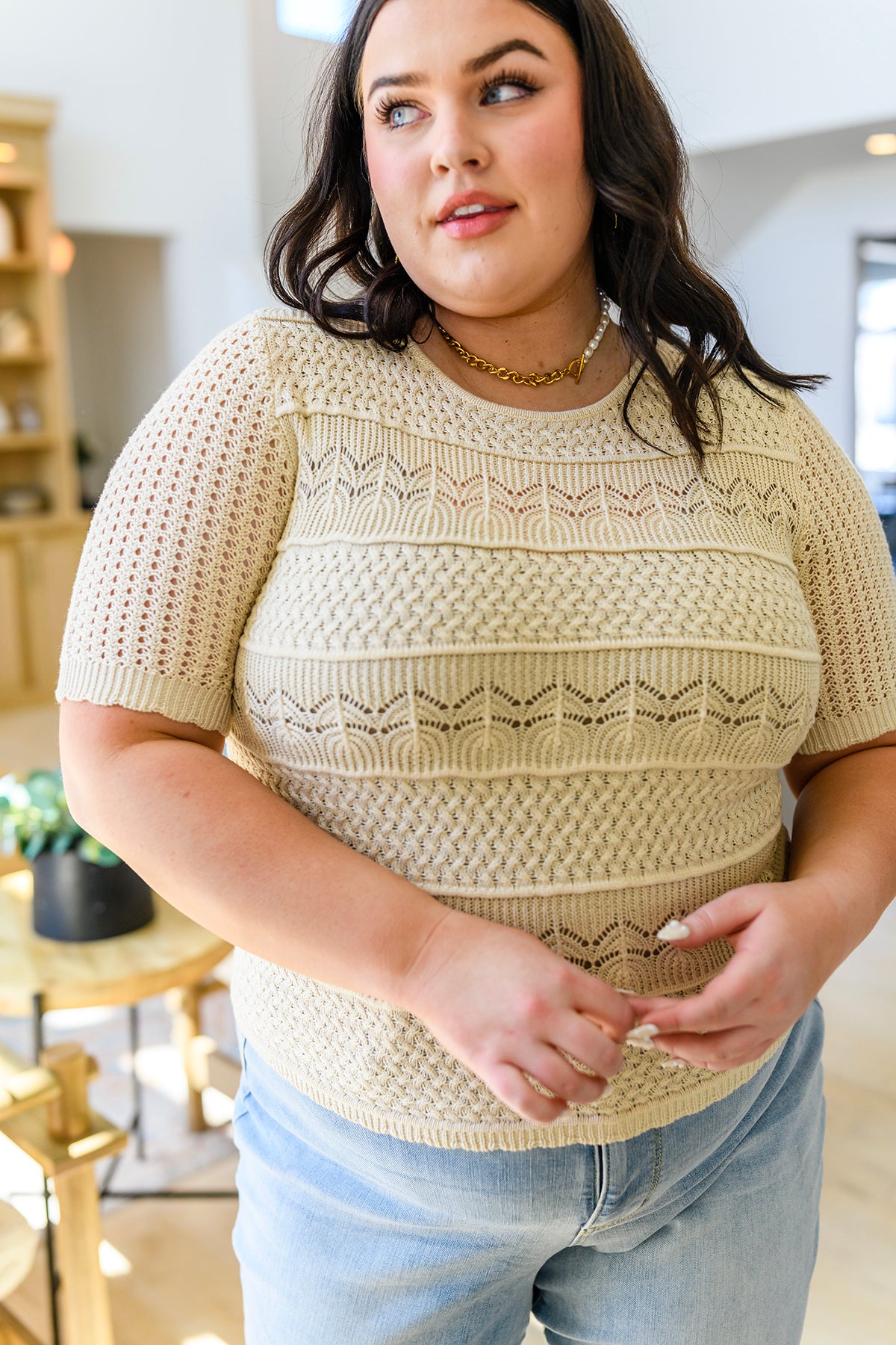 Thea Crocheted Knit Top - 4/28/2023