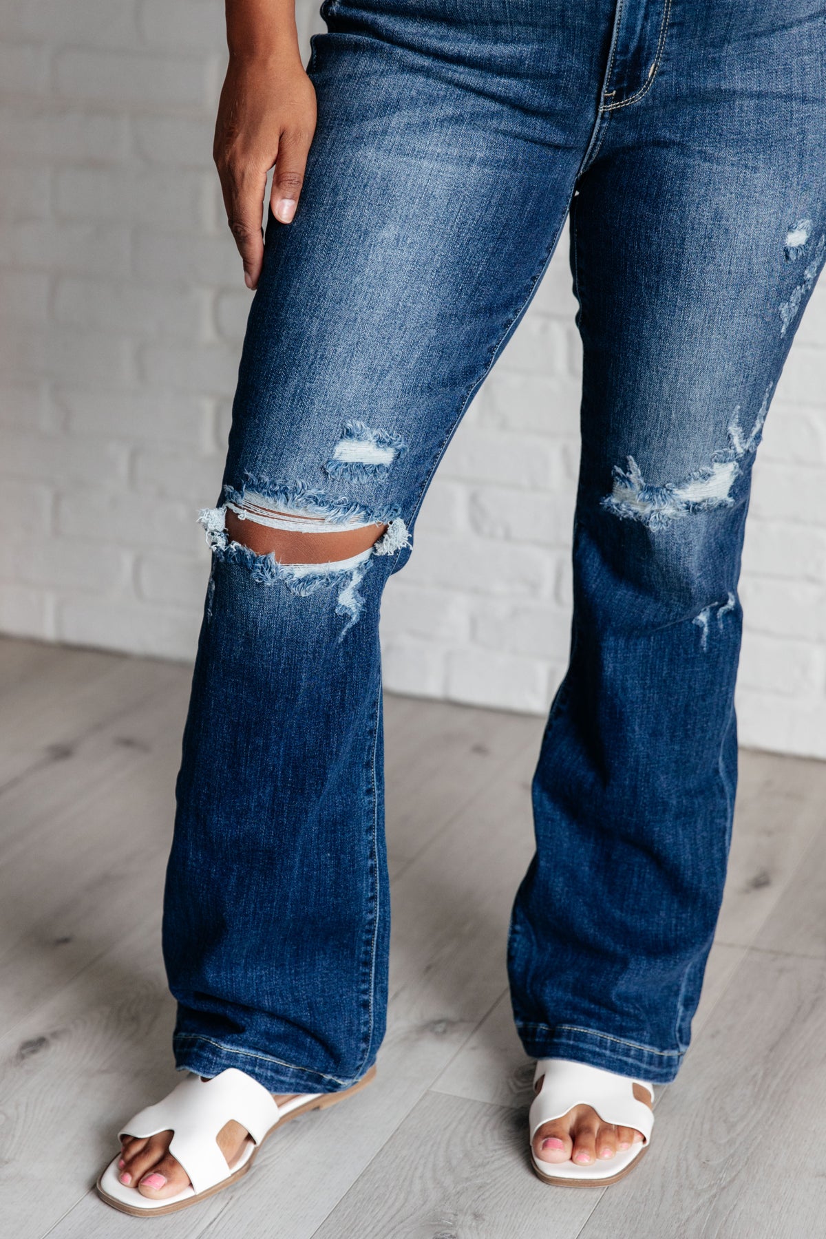 Mila Mid Rise Distressed Bootcut Jeans - 7/31/2024