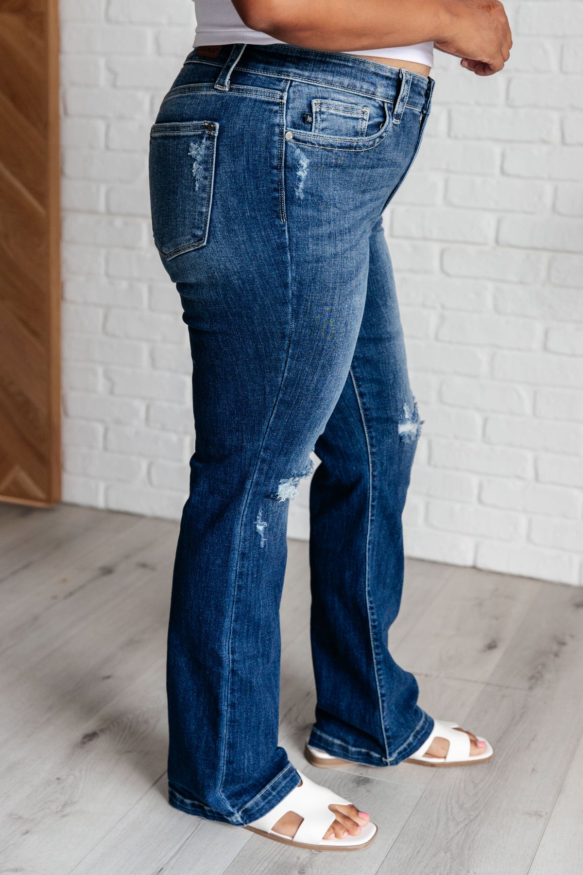 Mila Mid Rise Distressed Bootcut Jeans - 7/31/2024