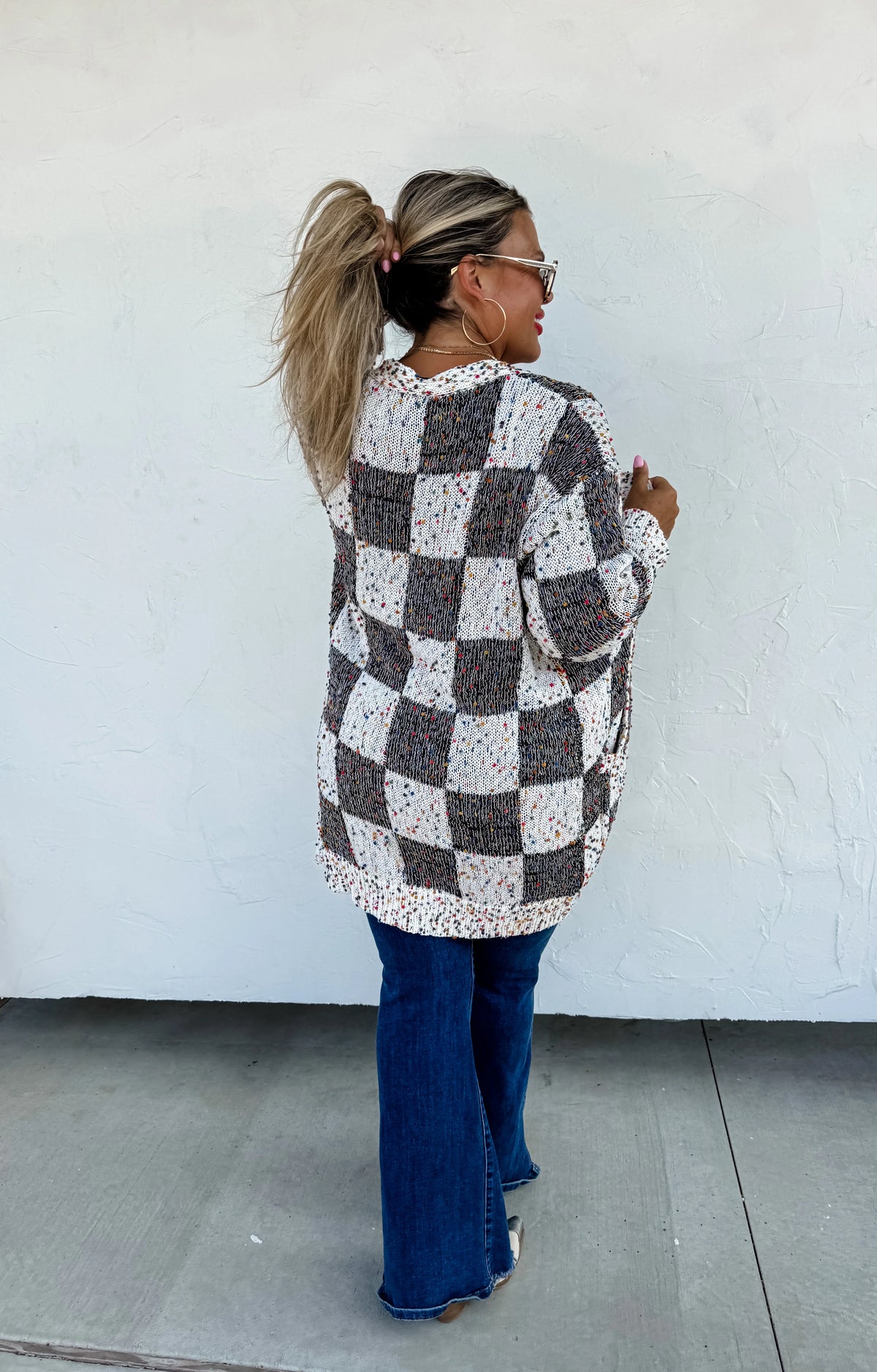 Checkered Miley Dot Cardigan in Four Colors - RTS