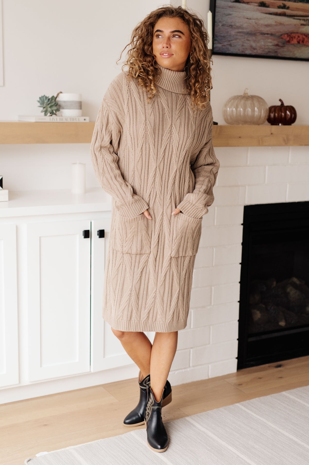Bundled Beauty Turtleneck Sweater Dress - 10/23/2025