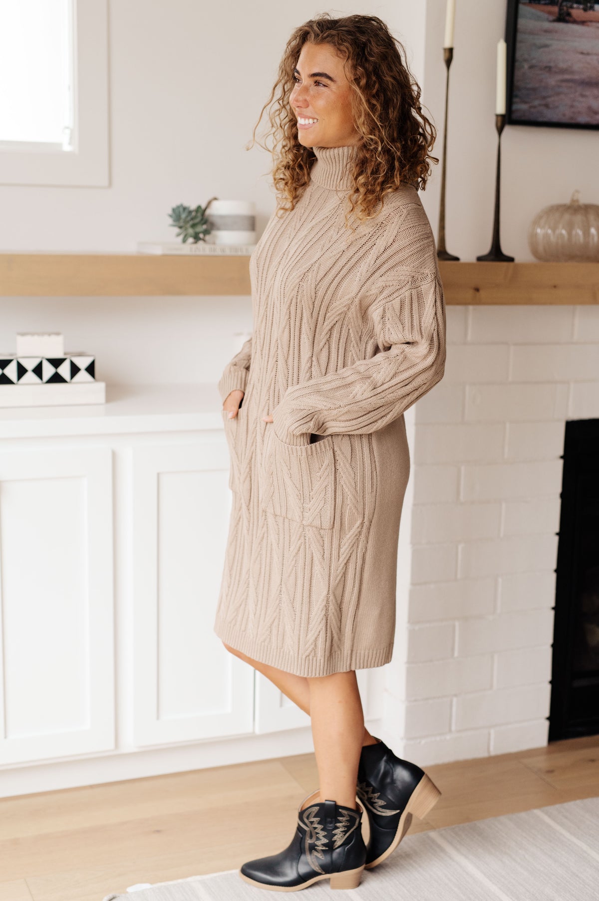Bundled Beauty Turtleneck Sweater Dress - 10/23/2025